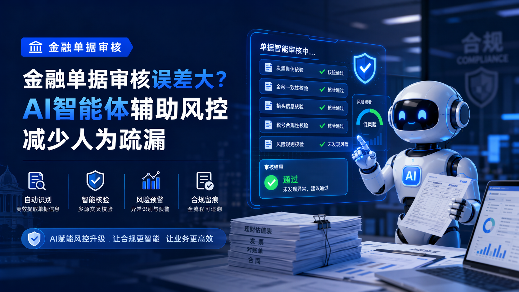 金融单据审核误差大?AI智能体辅助风控减少人为疏漏