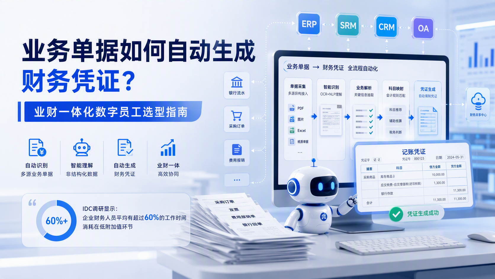 业务单据如何自动生成财务凭证?业财一体化数字员工选型指南