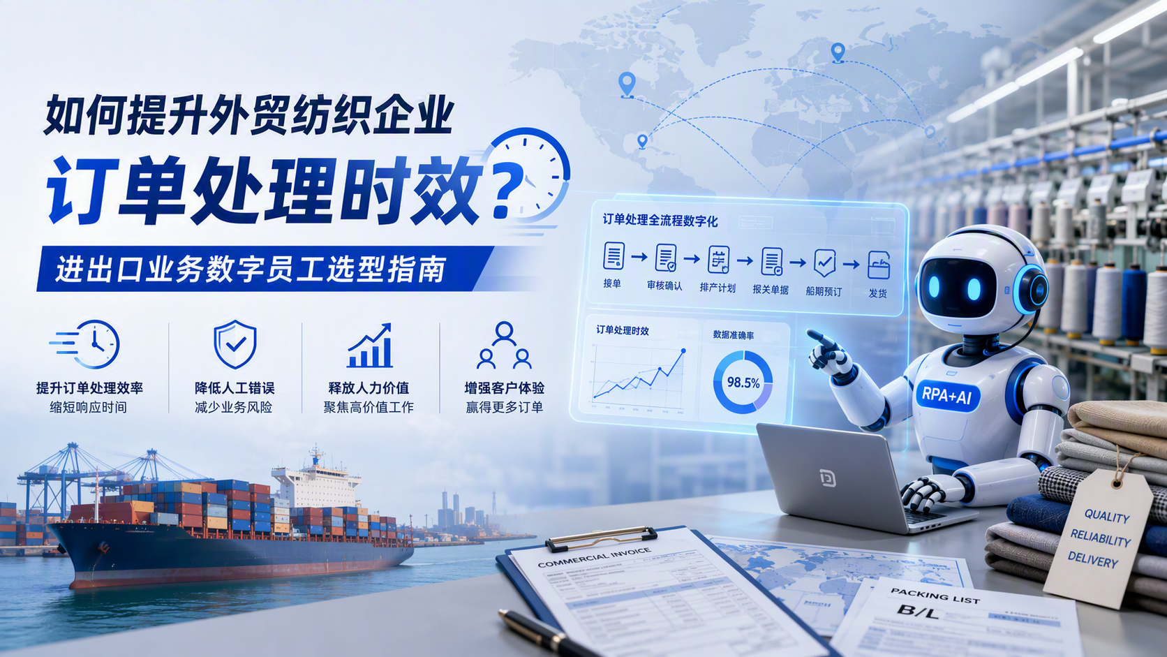 如何提升外贸纺织企业订单处理时效？进出口业务数字员工选型指南_图1