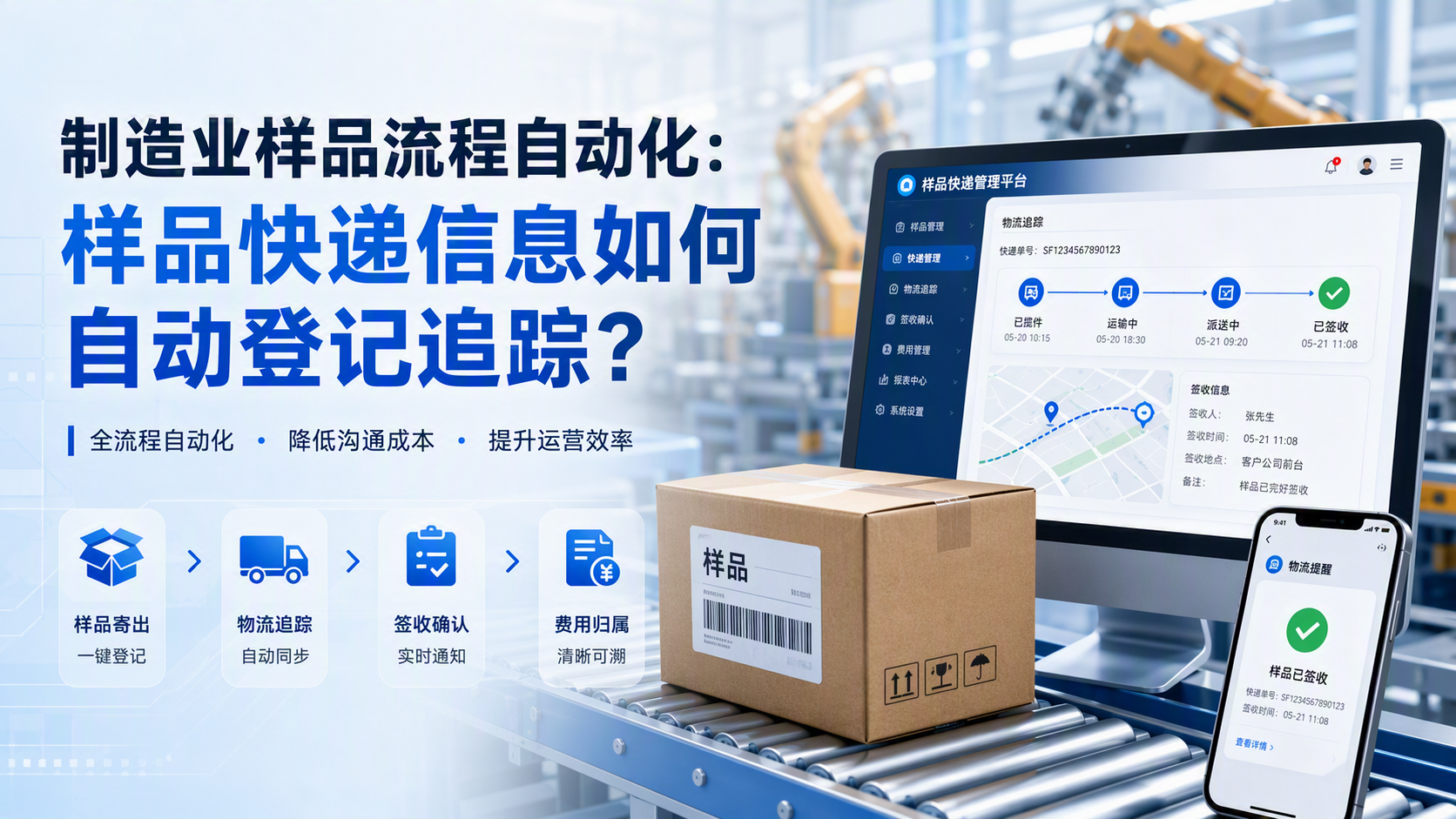 制造业样品流程自动化:样品快递信息如何自动登记追踪?