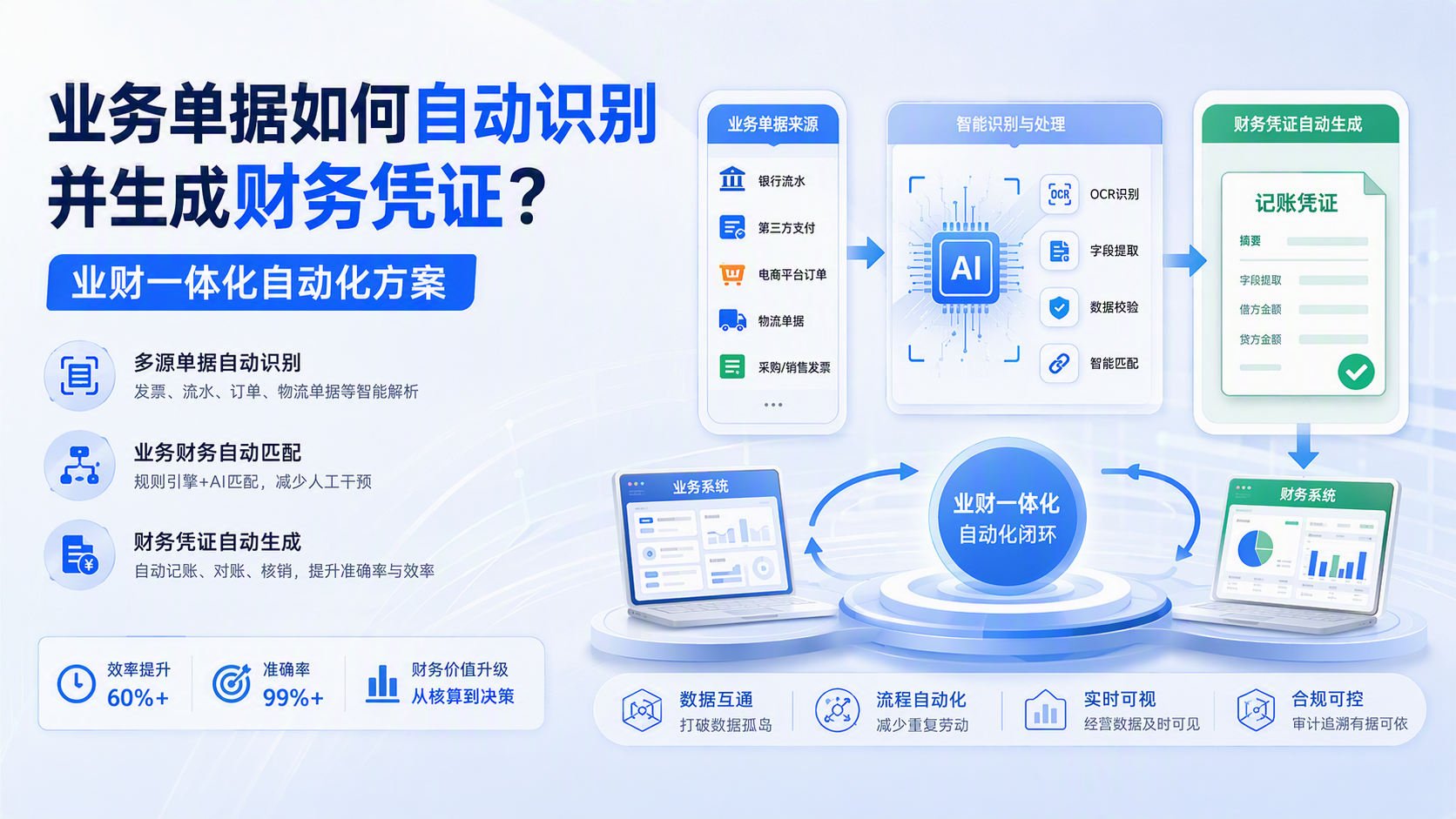 业务单据如何自动识别并生成财务凭证?业财一体化自动化方案