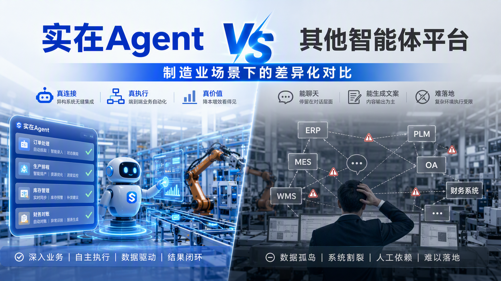 实在Agent vs 其他智能体平台：制造业场景下的差异化对比