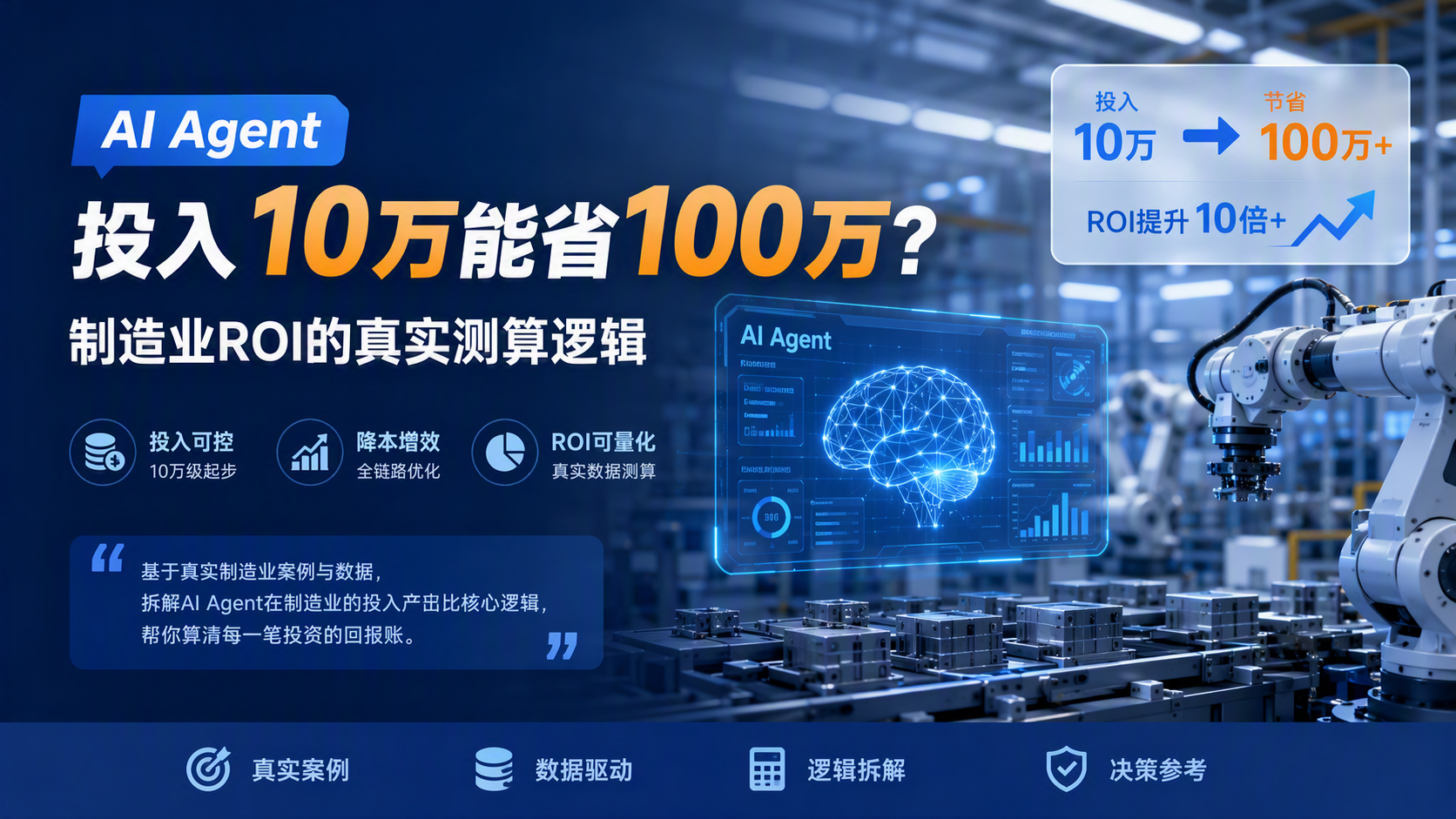 AI Agent投入10万能省100万?制造业ROI的真实测算逻辑