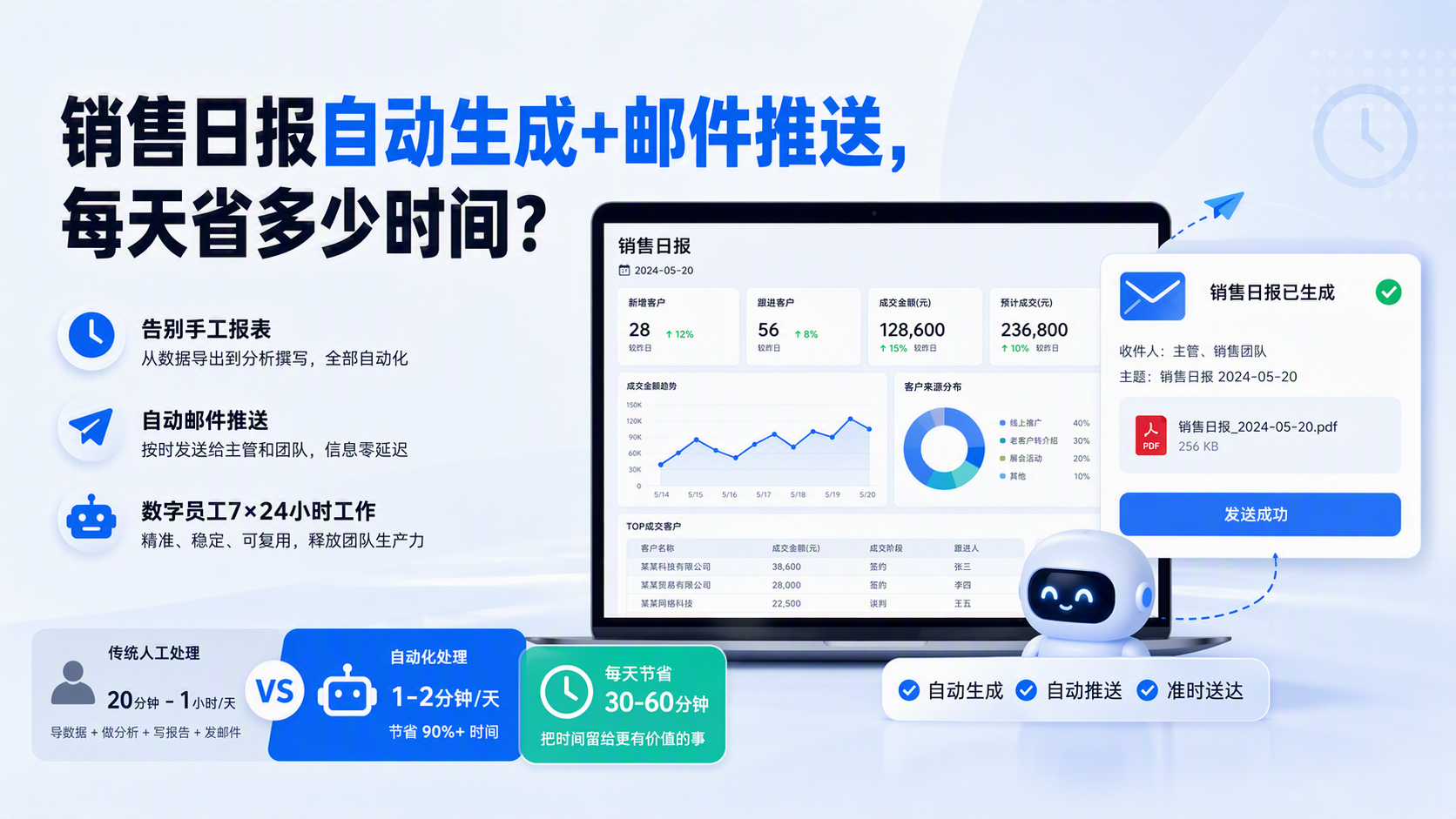 销售日报自动生成+邮件推送，每天省多少时间_图1
