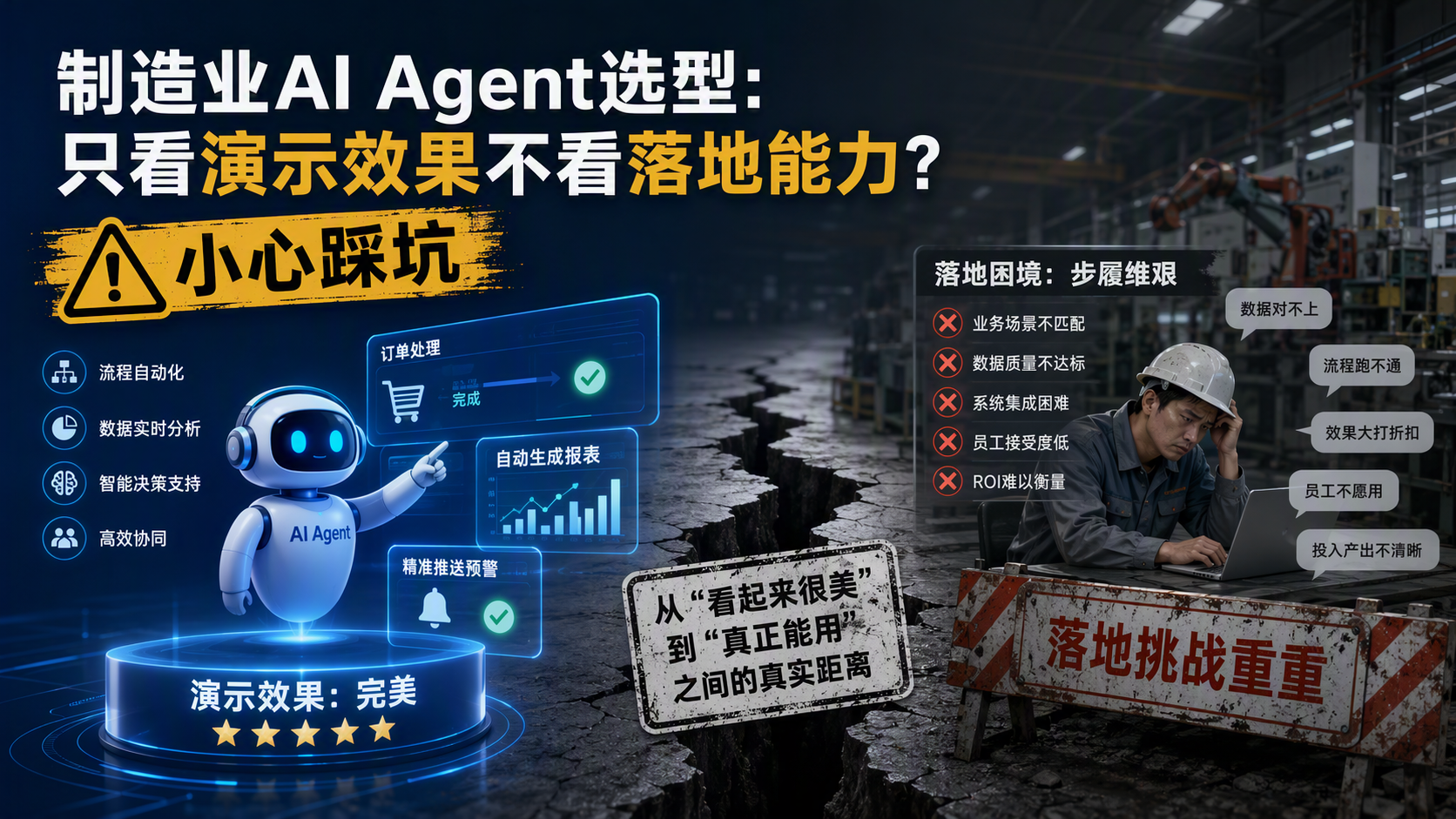 制造业AI Agent选型:只看演示效果不看落地能力?小心踩坑