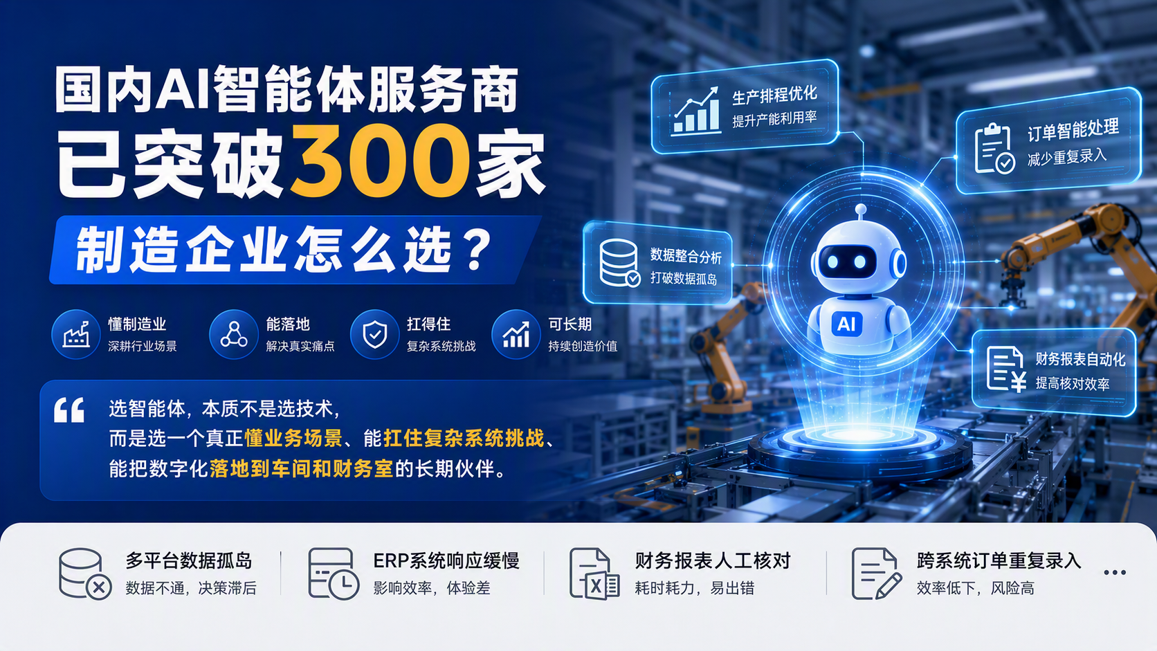 国内AI智能体服务商已突破300家，制造企业怎么选？