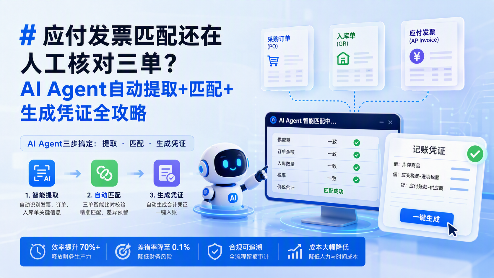 应付发票匹配还在人工核对三单？AI Agent自动提取+匹配+生成凭证全攻略_图1