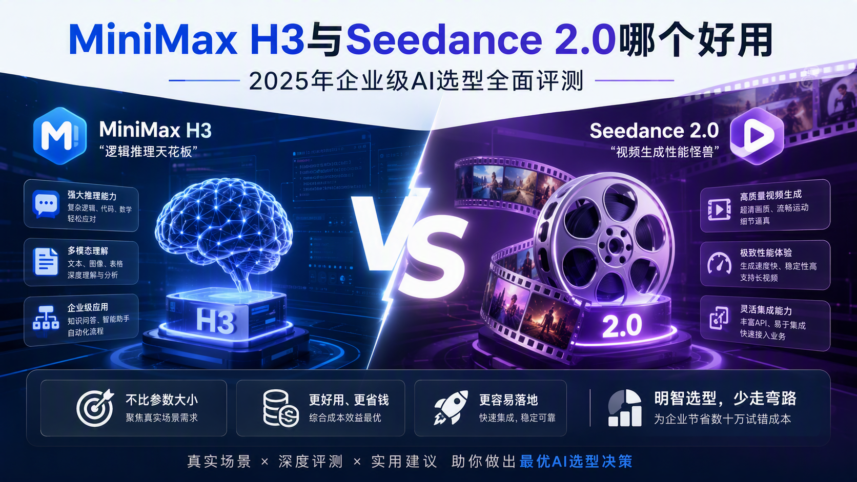 MiniMax H3与Seedance 2.0哪个好用：2025年企业级AI选型全面评测