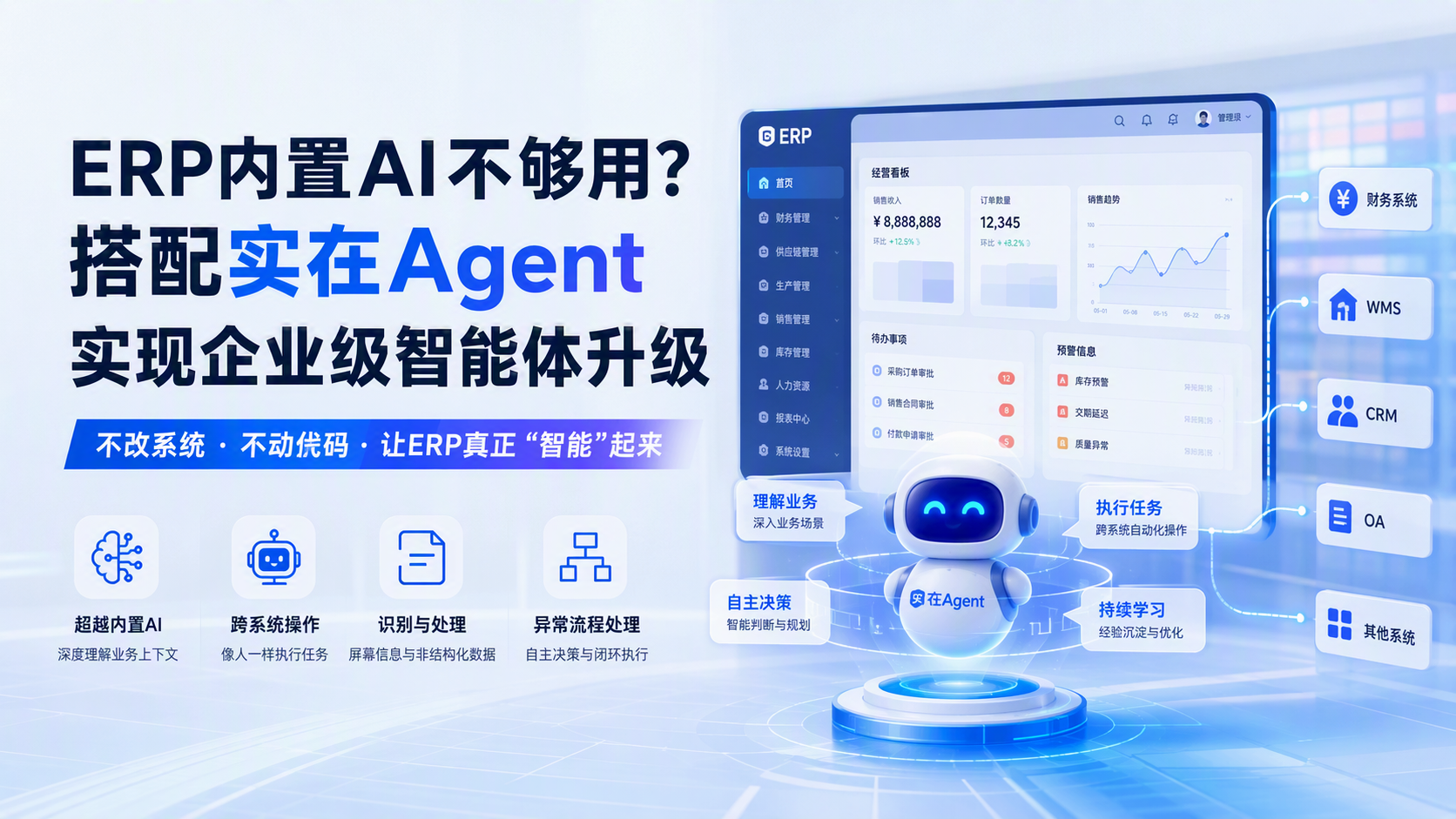 ERP内置AI不够用?搭配实在Agent实现企业级智能体升级