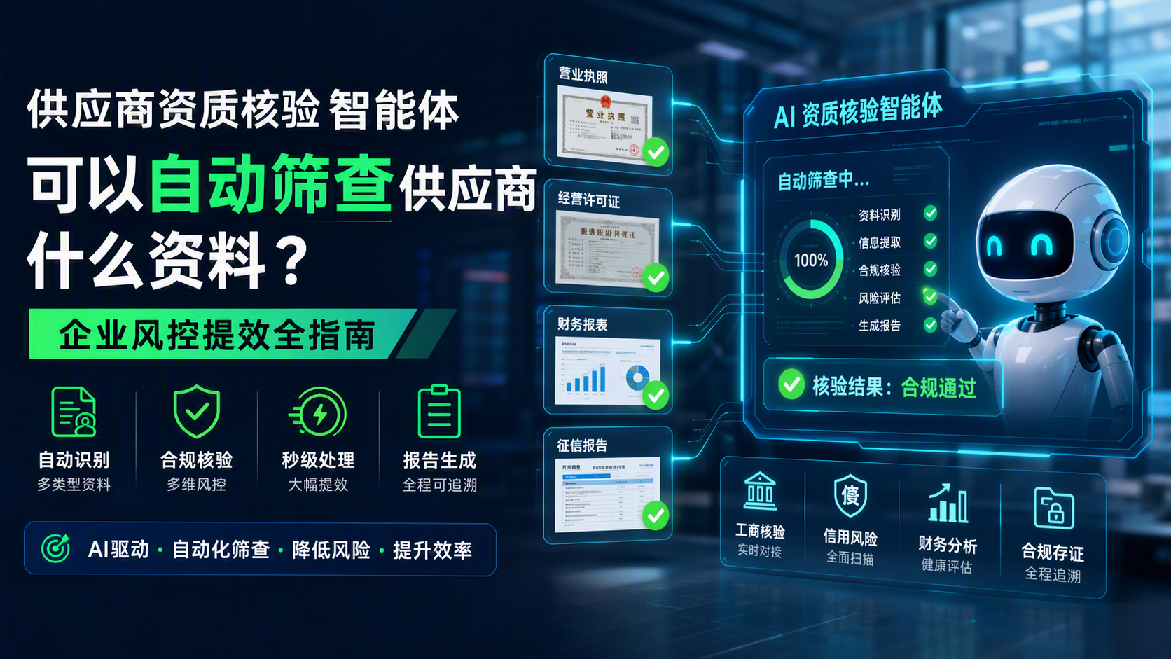 供应商资质核验智能体可以自动筛查供应商什么资料?企业风控提效全指南