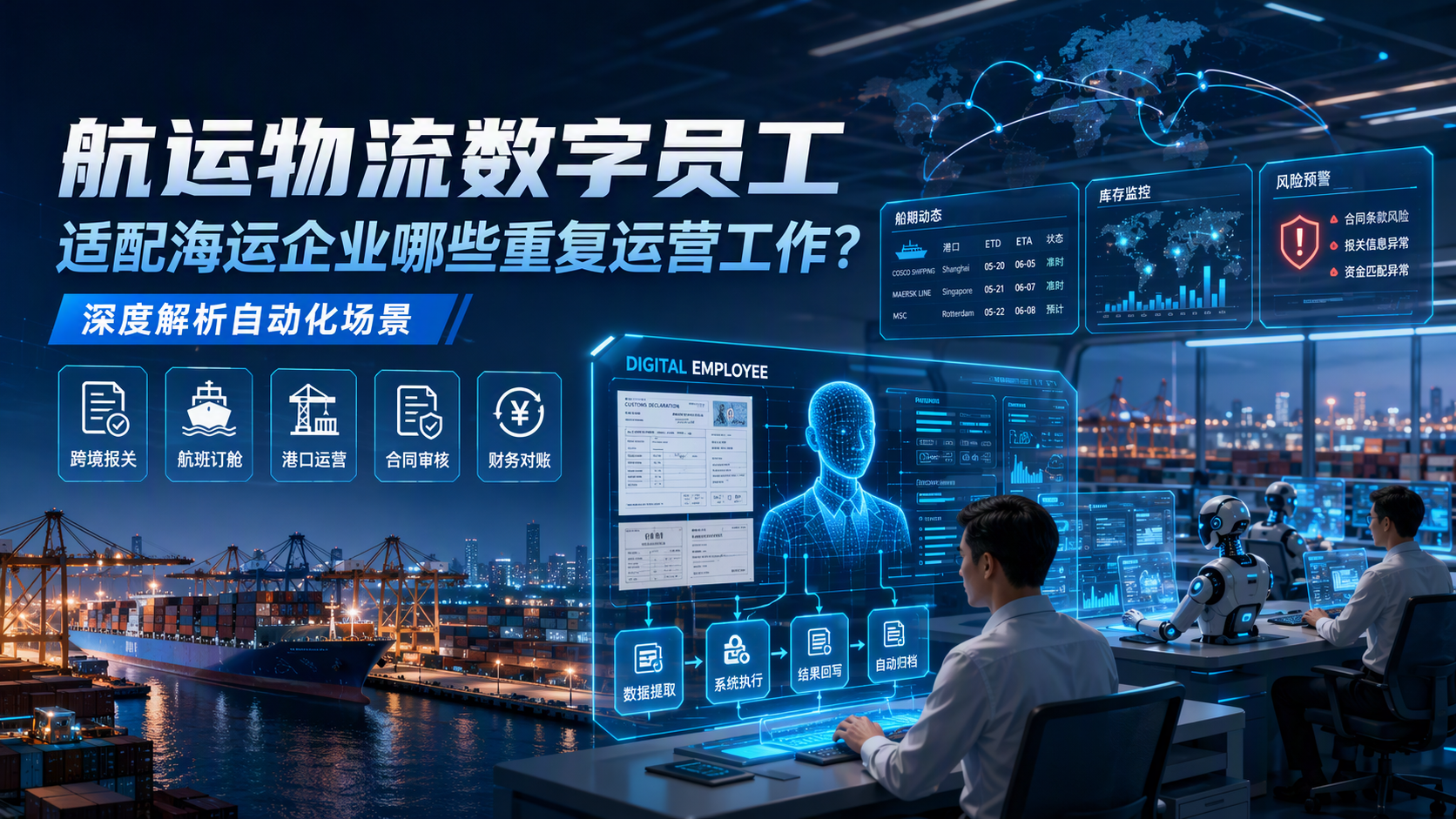 航运物流数字员工适配海运企业哪些重复运营工作?深度解析自动化场景