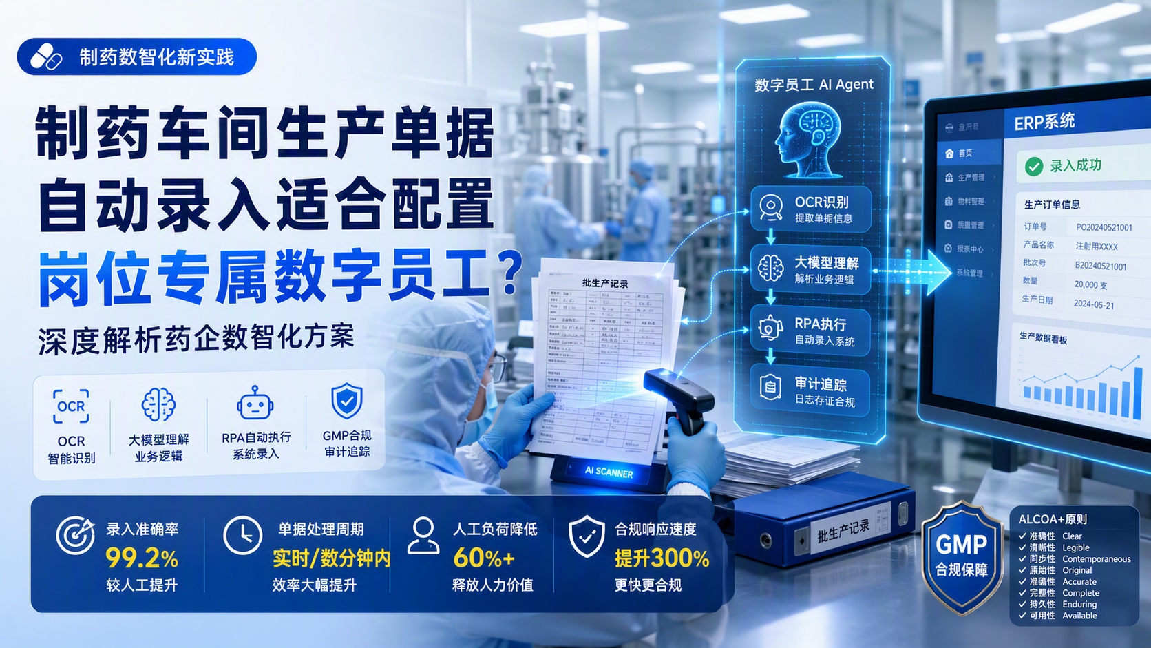 制药车间生产单据自动录入适合配置岗位专属数字员工?深度解析药企数智化方案