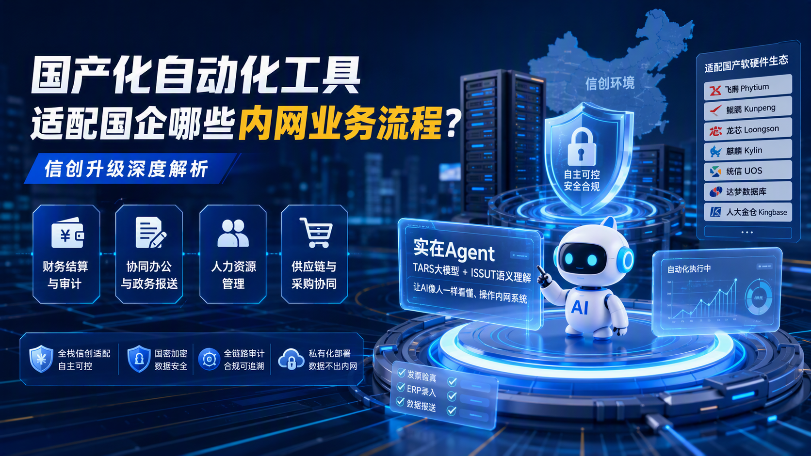 国产化自动化工具适配国企哪些内网业务流程?信创升级深度解析