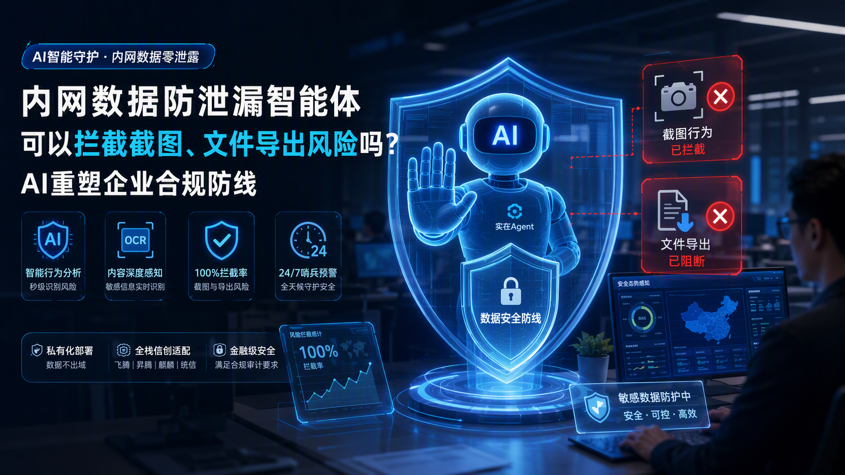 内网数据防泄漏智能体可以拦截截图、文件导出风险吗?AI重塑企业合规防线