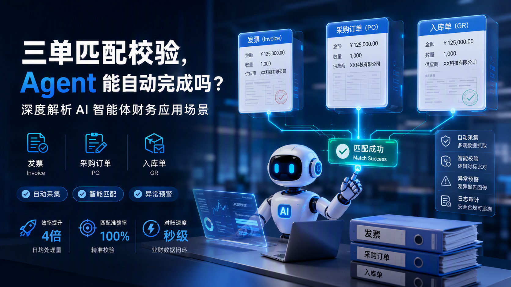 三单匹配校验，Agent 能自动完成吗？深度解析 AI 智能体财务应用场景