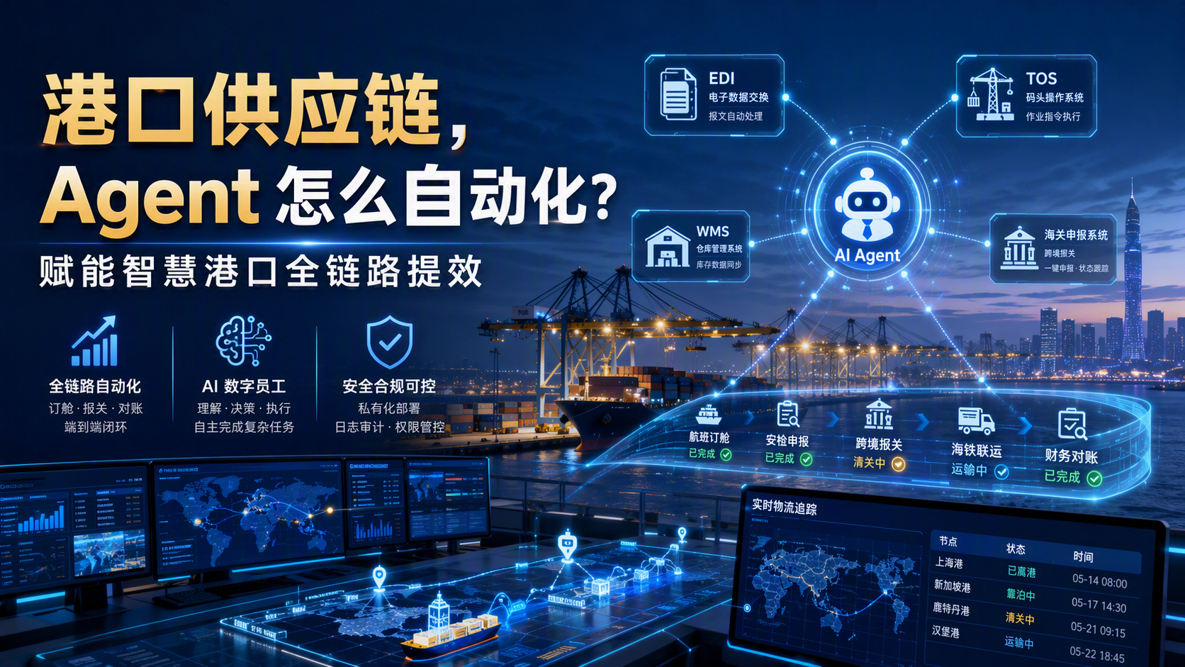 港口供应链,Agent 怎么自动化?赋能智慧港口全链路提效