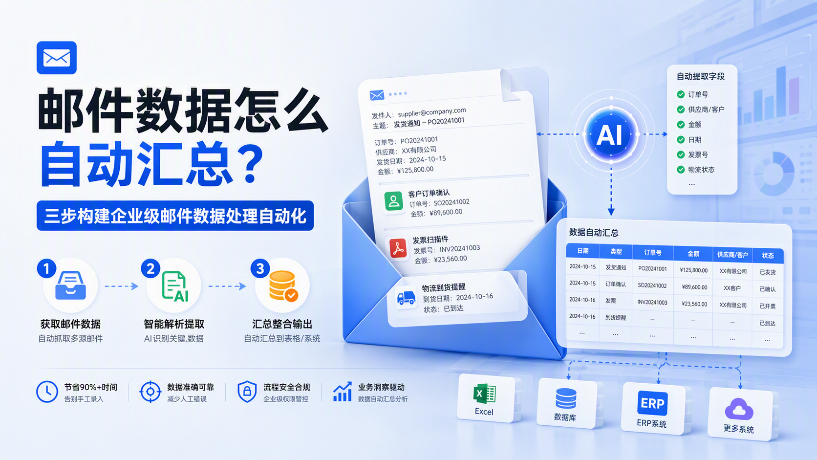 邮件数据怎么自动汇总?三步构建企业级邮件数据处理自动化