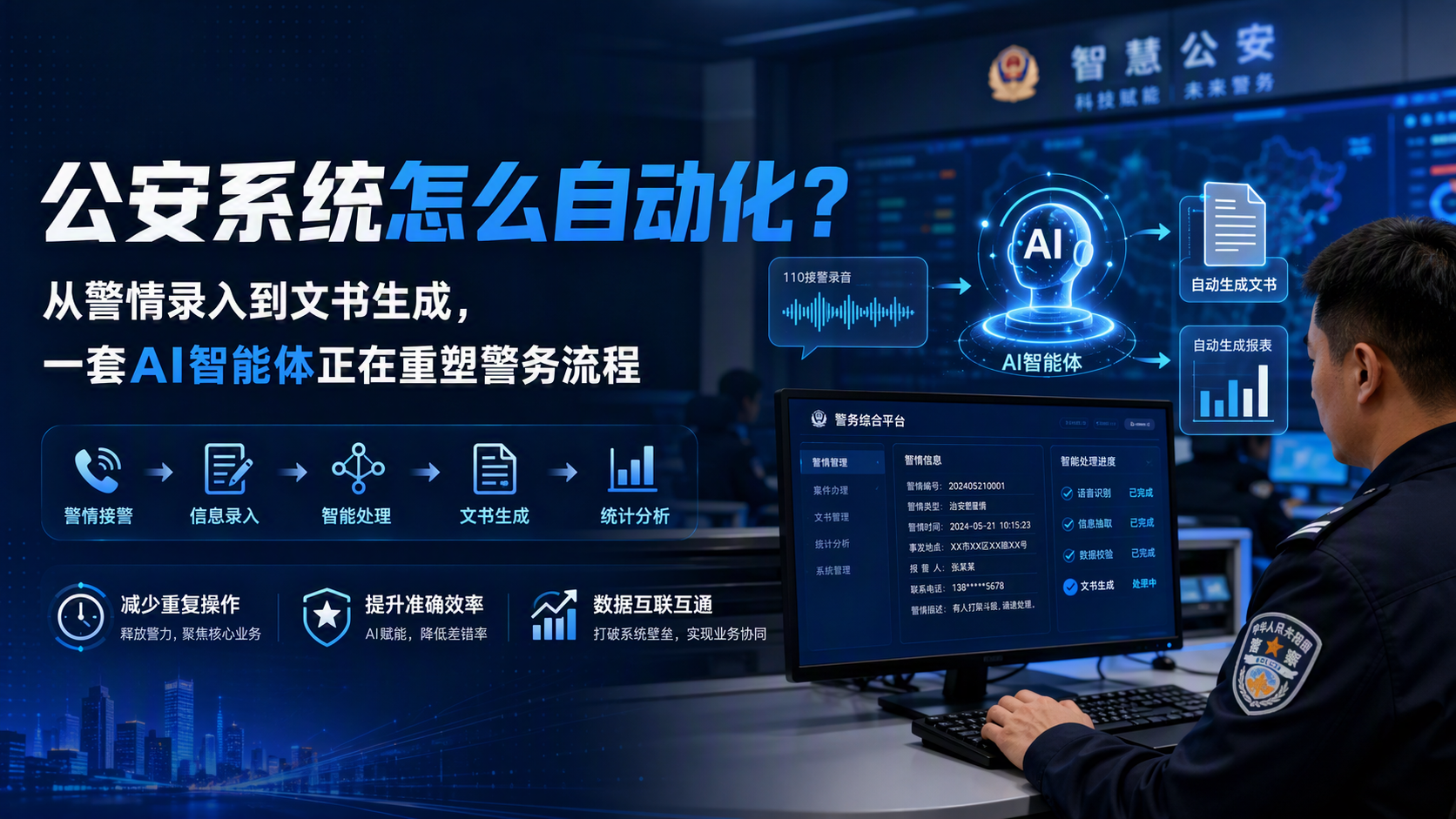 公安系统怎么自动化?从警情录入到文书生成,一套AI智能体正在重塑警务流程