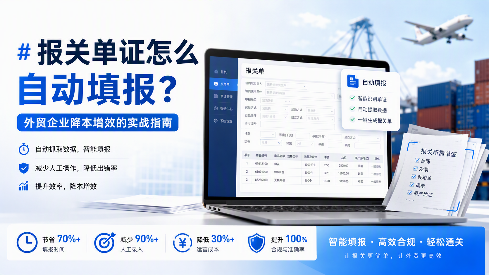 报关单证怎么自动填报?外贸企业降本增效的实战指南