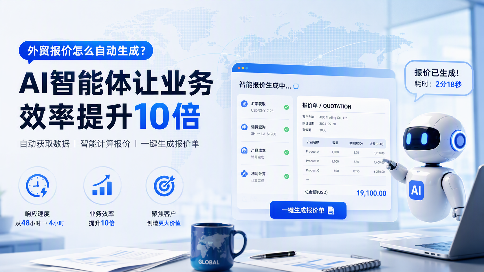 外贸报价怎么自动生成？AI智能体让业务效率提升10倍