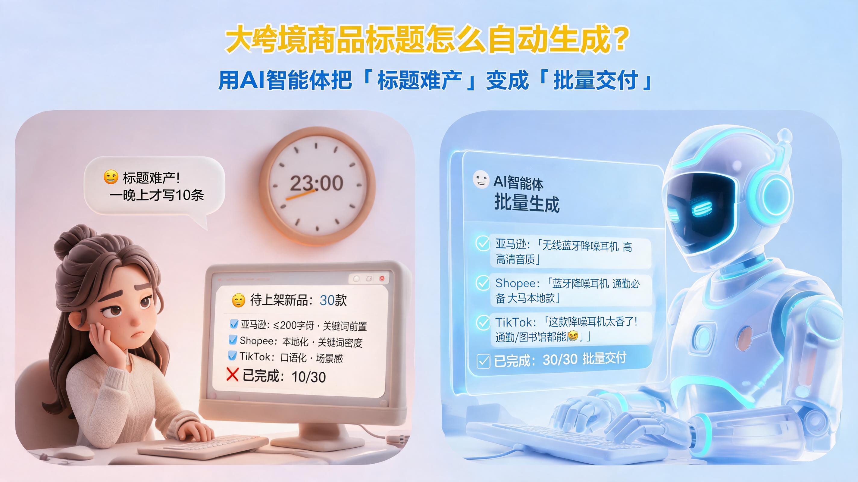跨境商品标题怎么自动生成？用AI智能体把“标题难产”变成“批量交付”