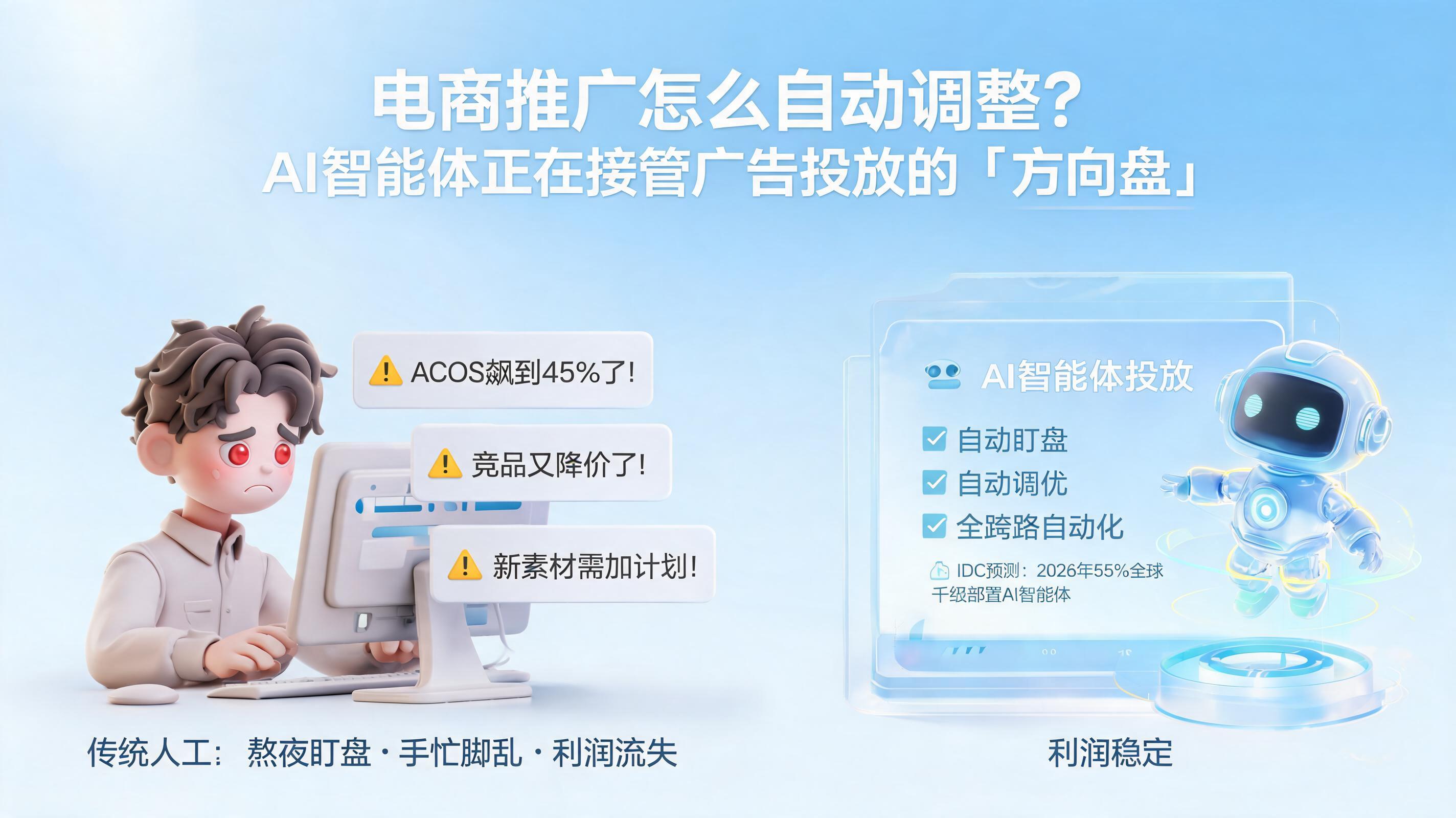 电商推广怎么自动调整？AI智能体正在接管广告投放的“方向盘”