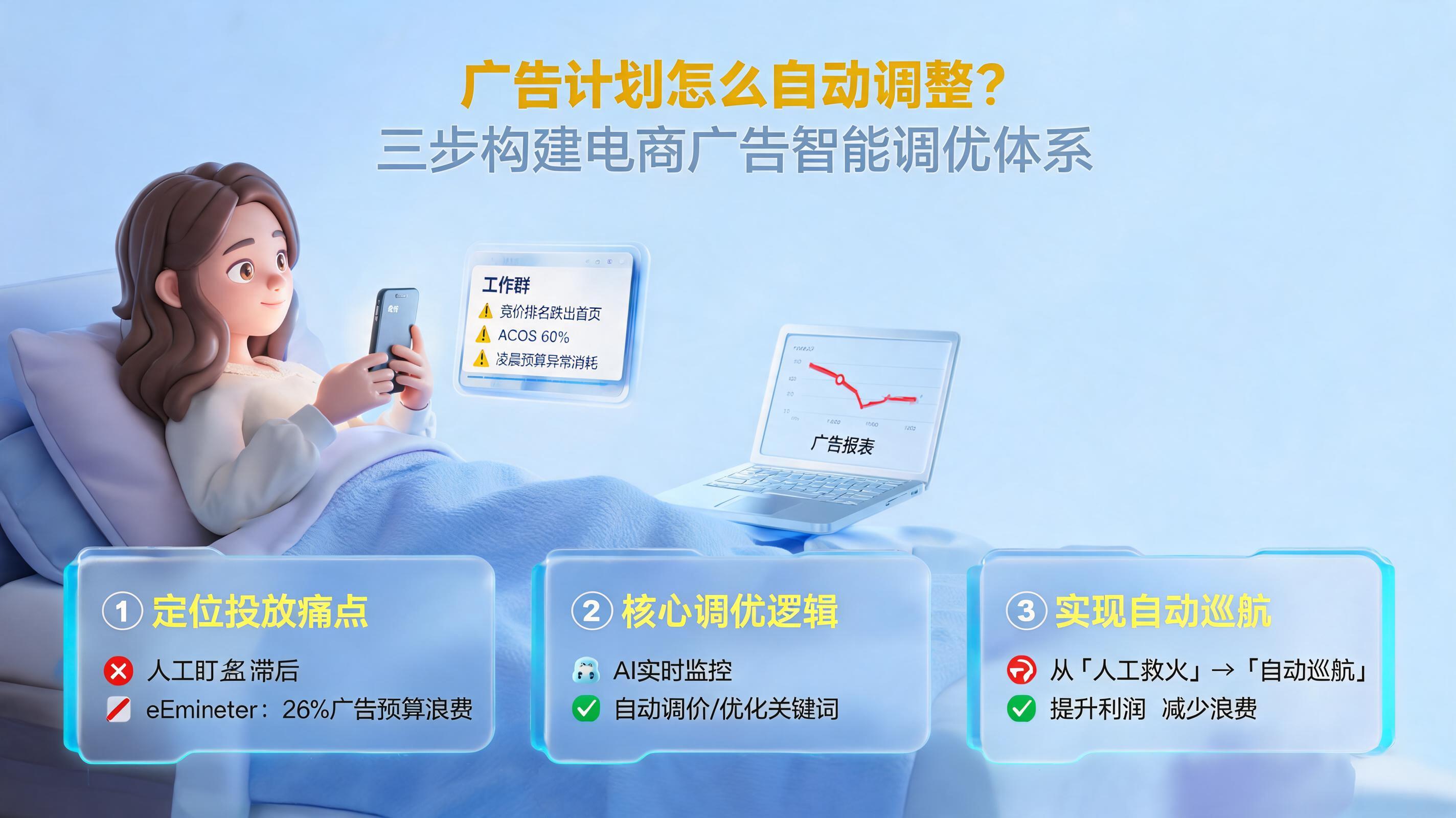 广告计划怎么自动调整？三步构建电商广告智能调优体系