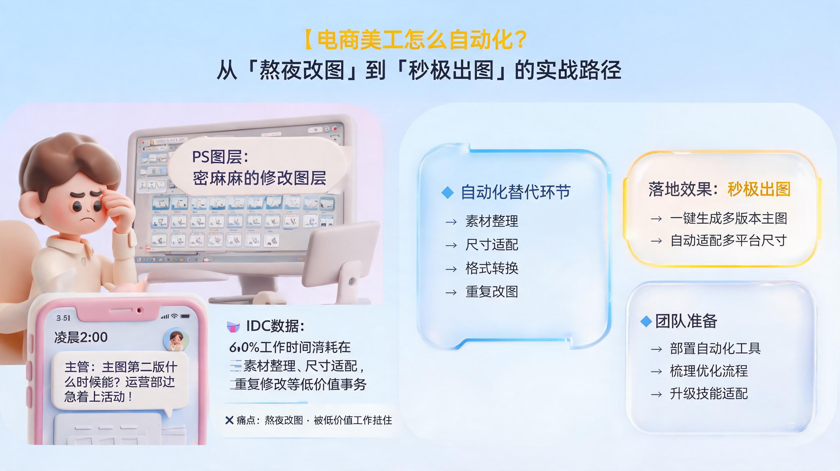 电商美工怎么自动化？从"熬夜改图"到"秒级出图"的实战路径