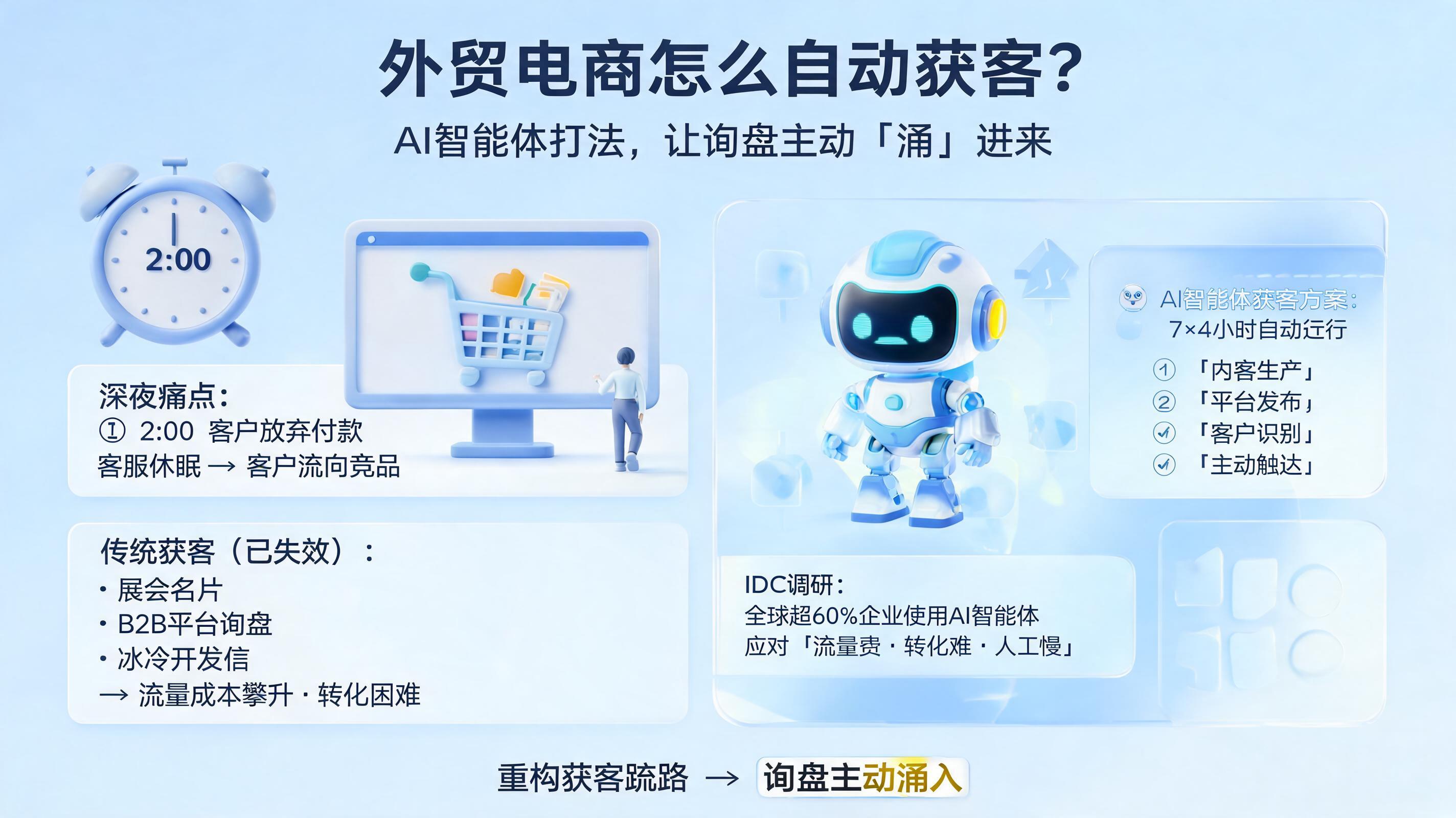外贸电商怎么自动获客？一套AI智能体打法，让询盘主动“涌”进来