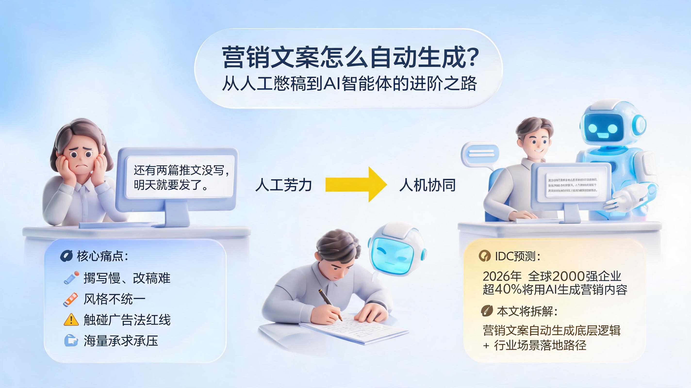 营销文案怎么自动生成？从人工憋稿到AI智能体的进阶之路