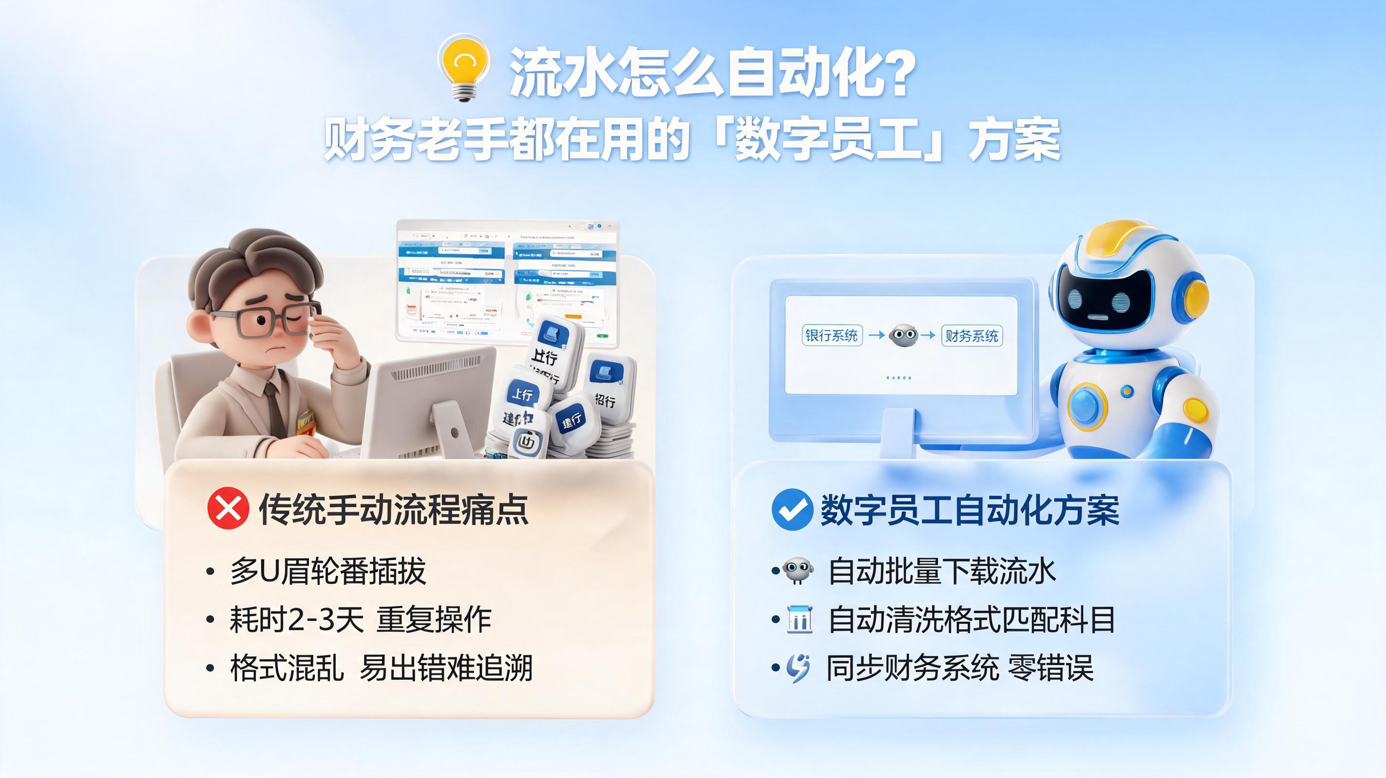 流水怎么自动化？财务老手都在用的“数字员工”方案