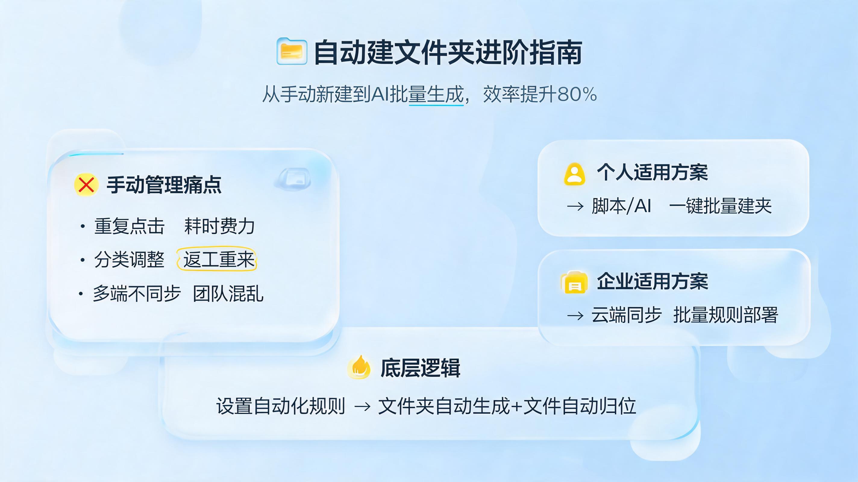 自动建文件夹怎么做？从手动一个个新建到AI批量自动生成，效率提升80%的进阶指南