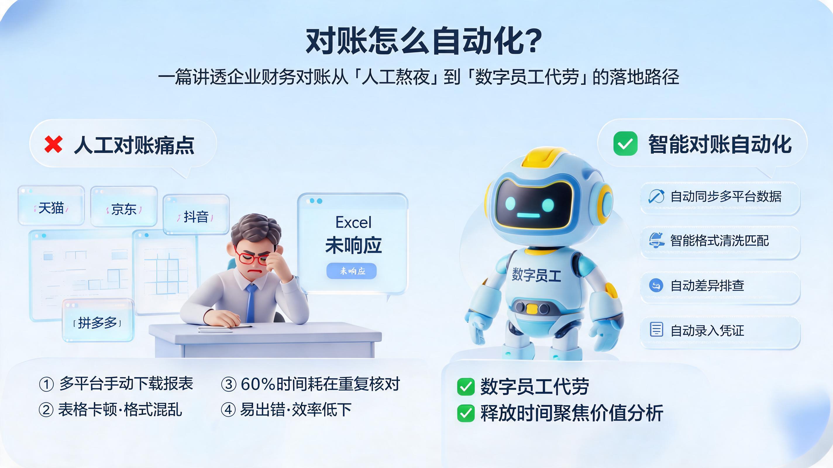 对账怎么自动化?一篇讲透企业财务对账从“人工熬夜”到“数字员工代劳”的落地路径