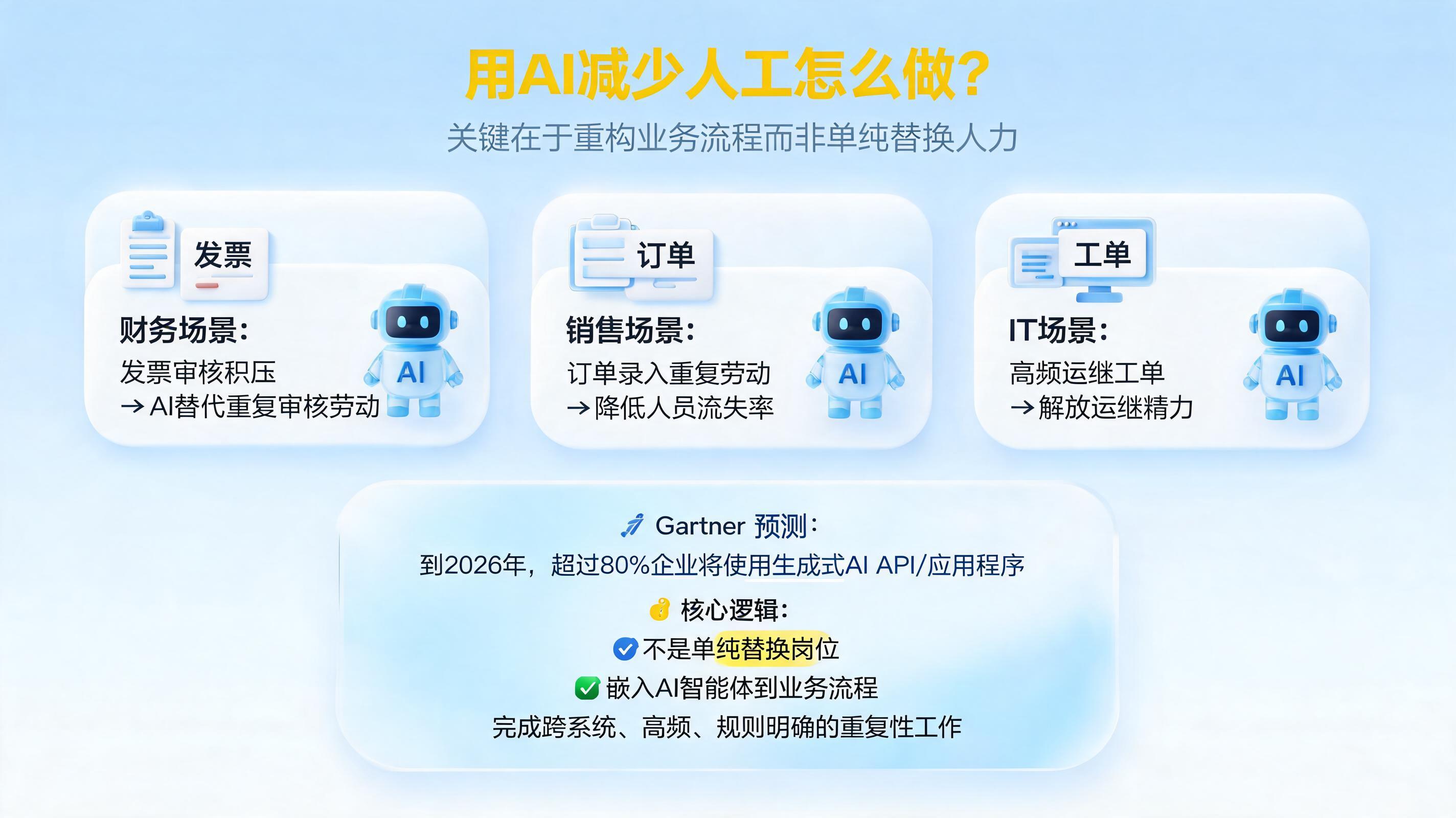 用AI减少人工怎么做？关键在于重构业务流程而非单纯替换人力