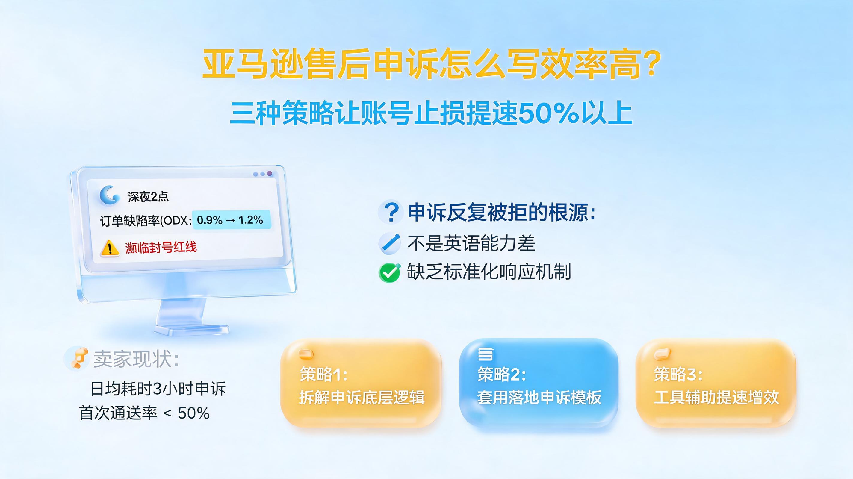 亚马逊售后申诉怎么写效率高?三种策略让账号止损提速50%以上