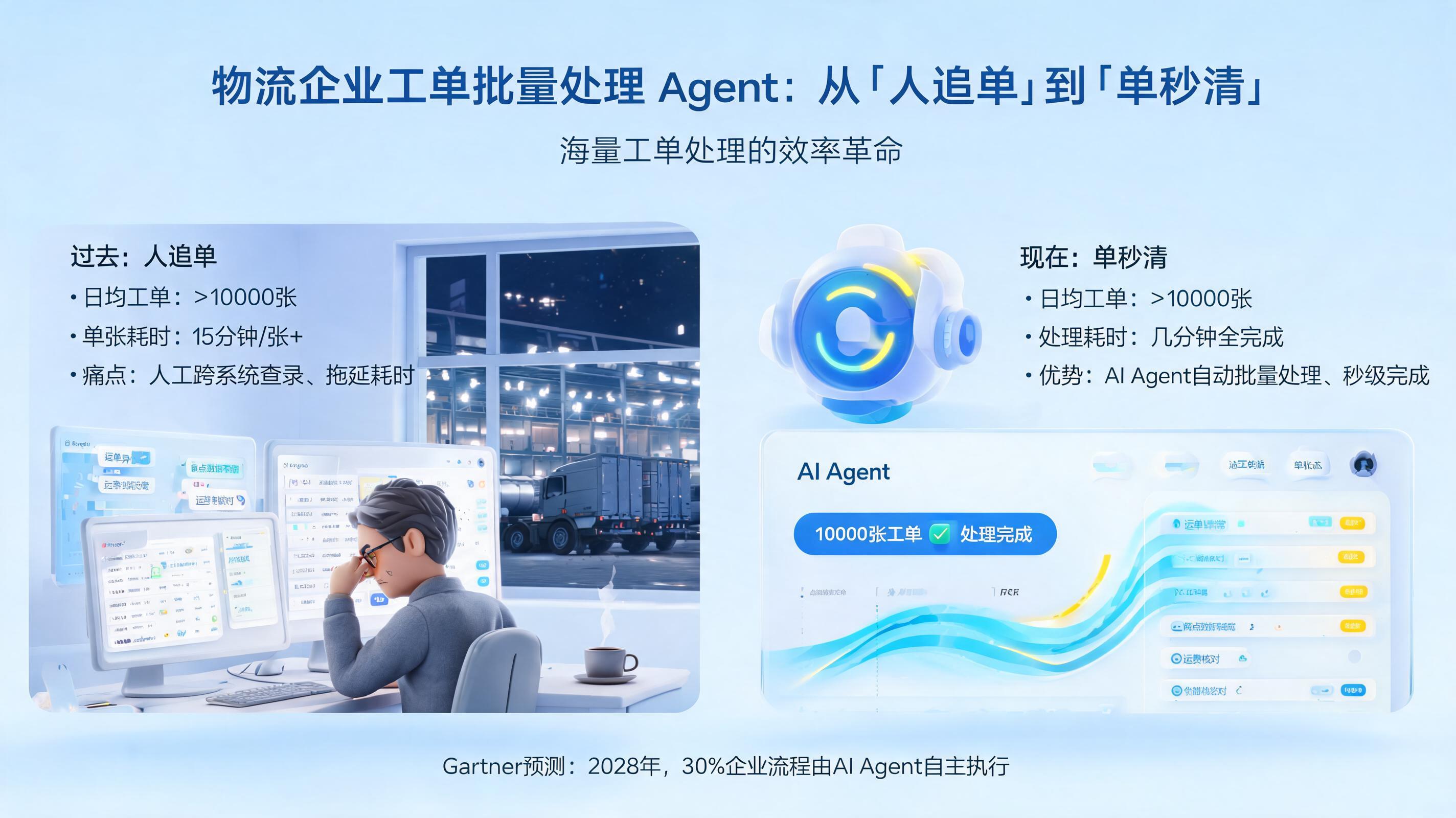 物流企业工单批量处理 Agent：从“人追单”到“单秒清”，海量工单处理的效率革命_图1