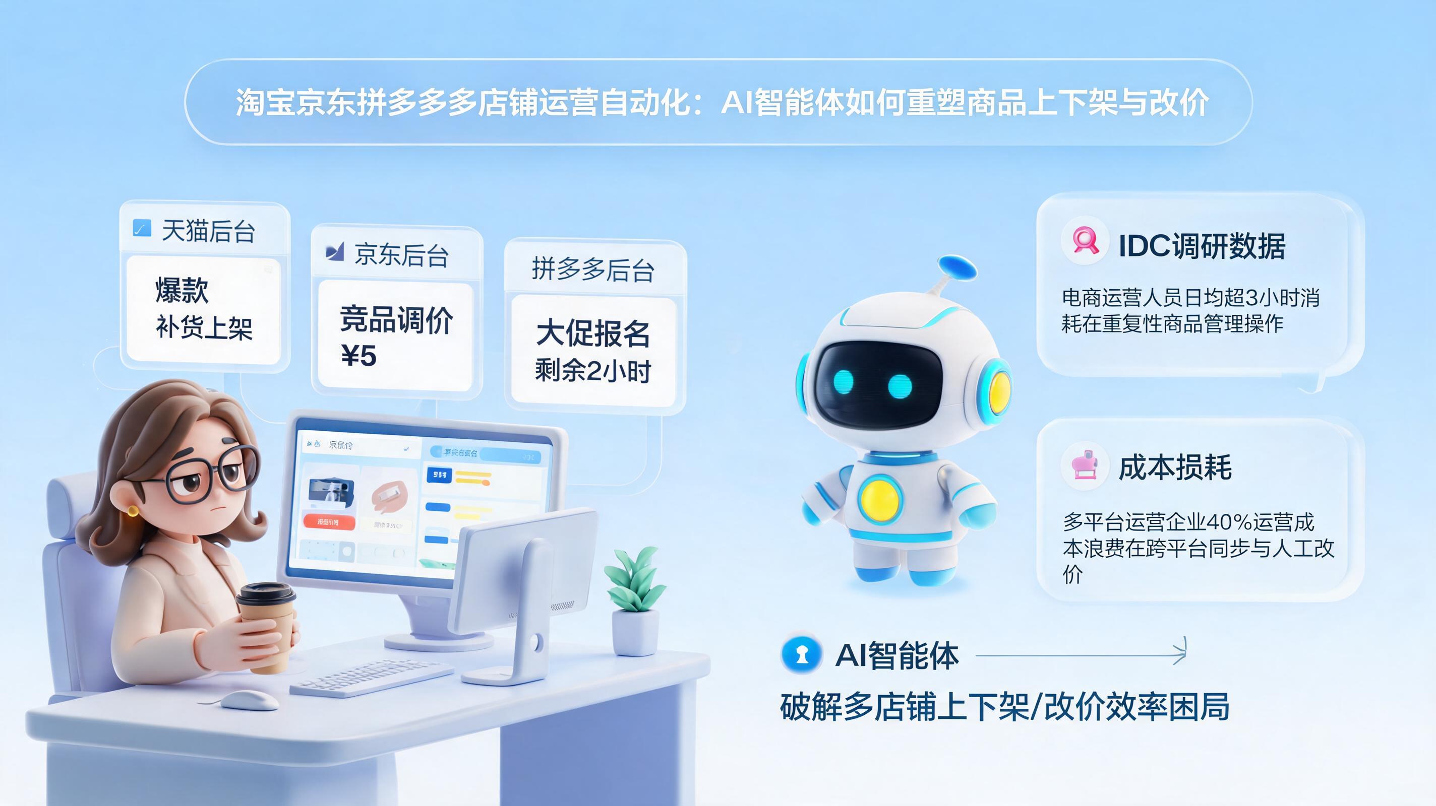 淘宝京东拼多多多店铺运营自动化：AI智能体如何重塑商品上下架与改价_图1
