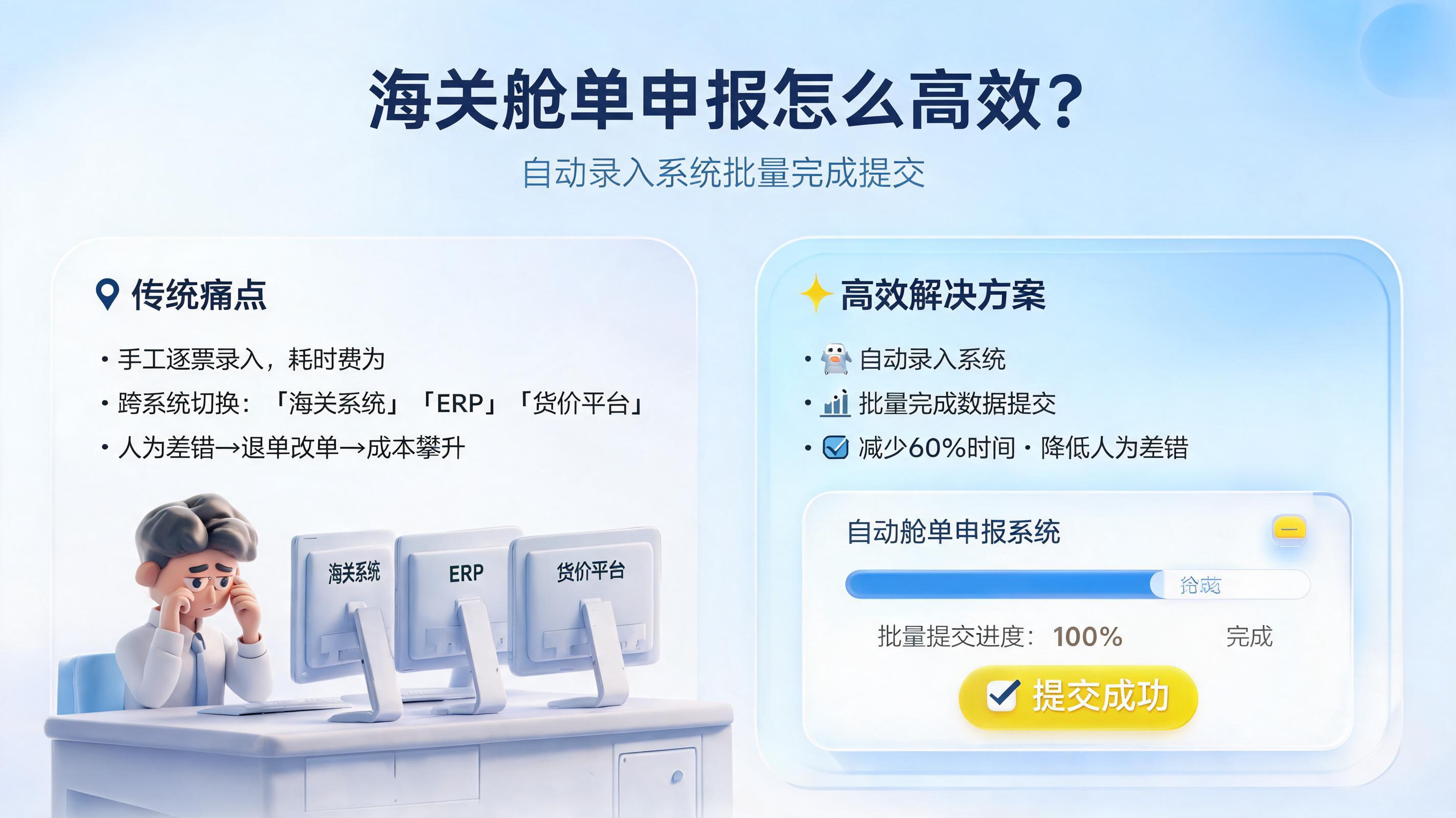海关舱单申报怎么高效?自动录入系统批量完成提交