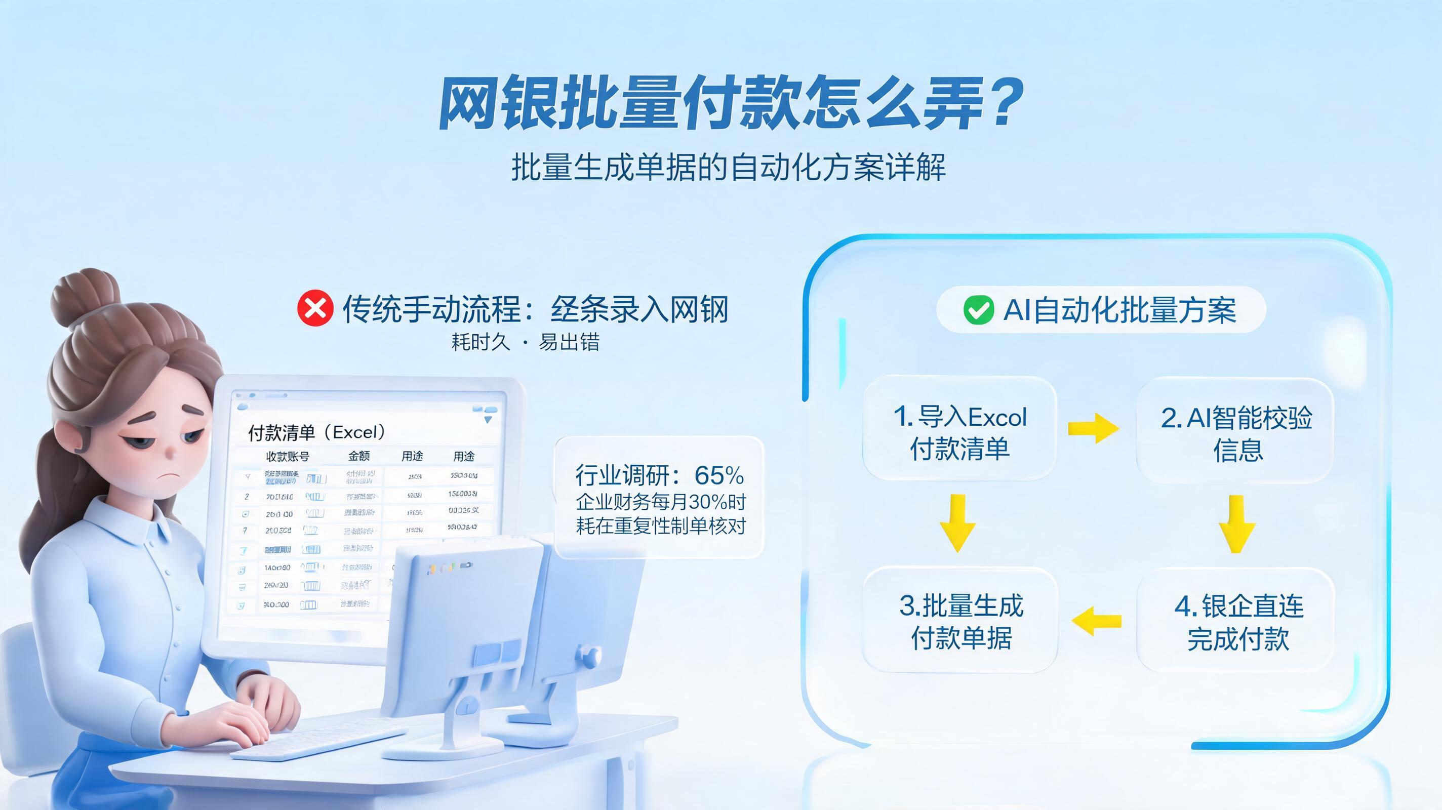 网银批量付款怎么弄？批量生成单据的自动化方案详解