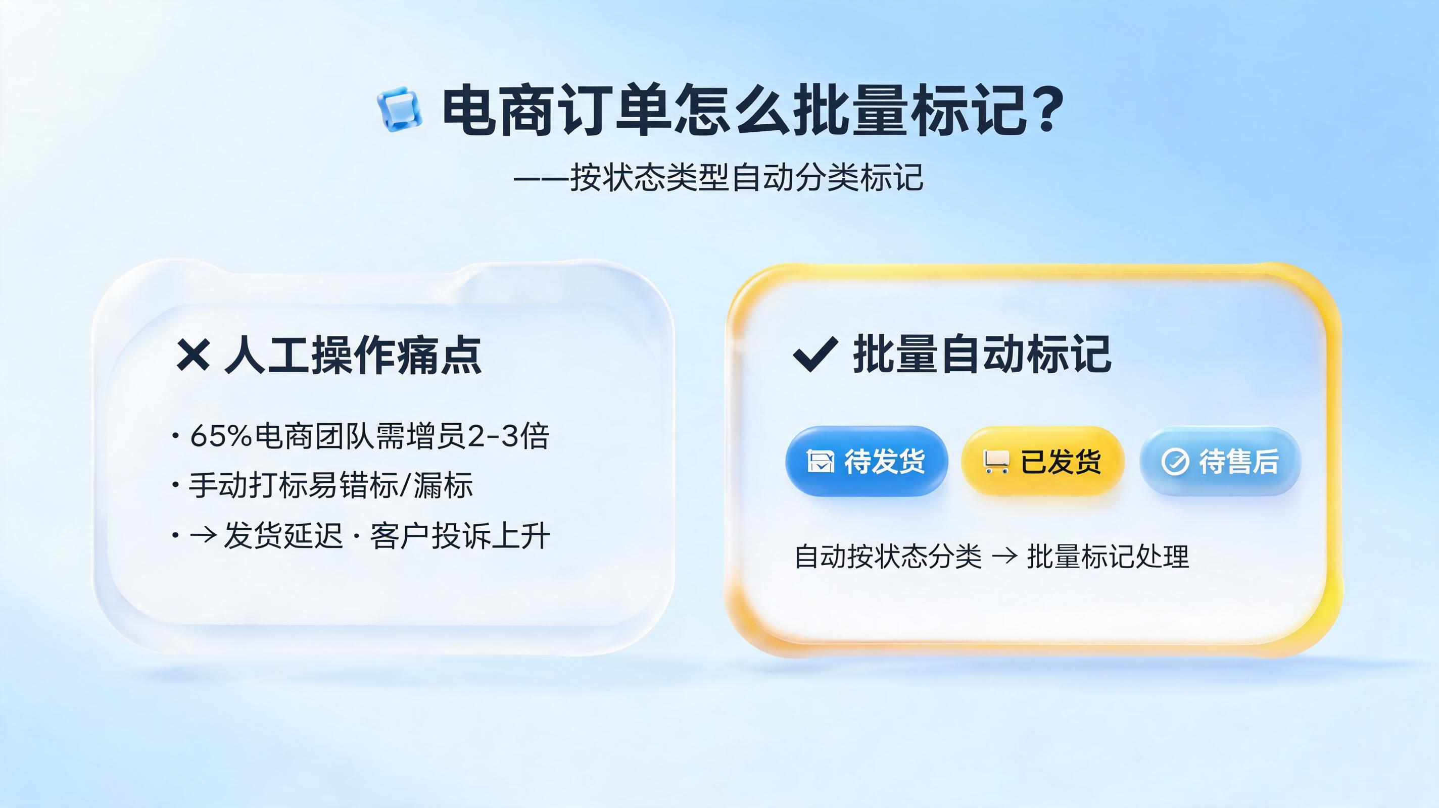电商订单怎么批量标记?按状态类型自动分类标记