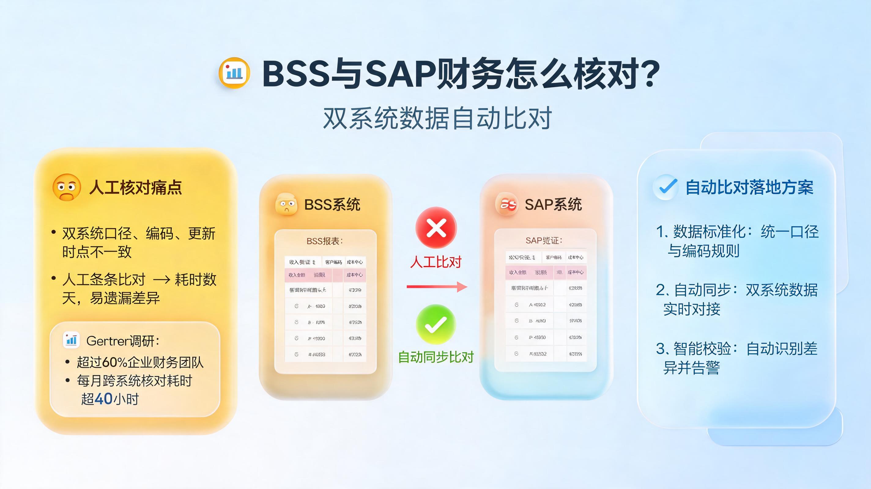 BSS与SAP财务怎么核对?双系统数据自动比对