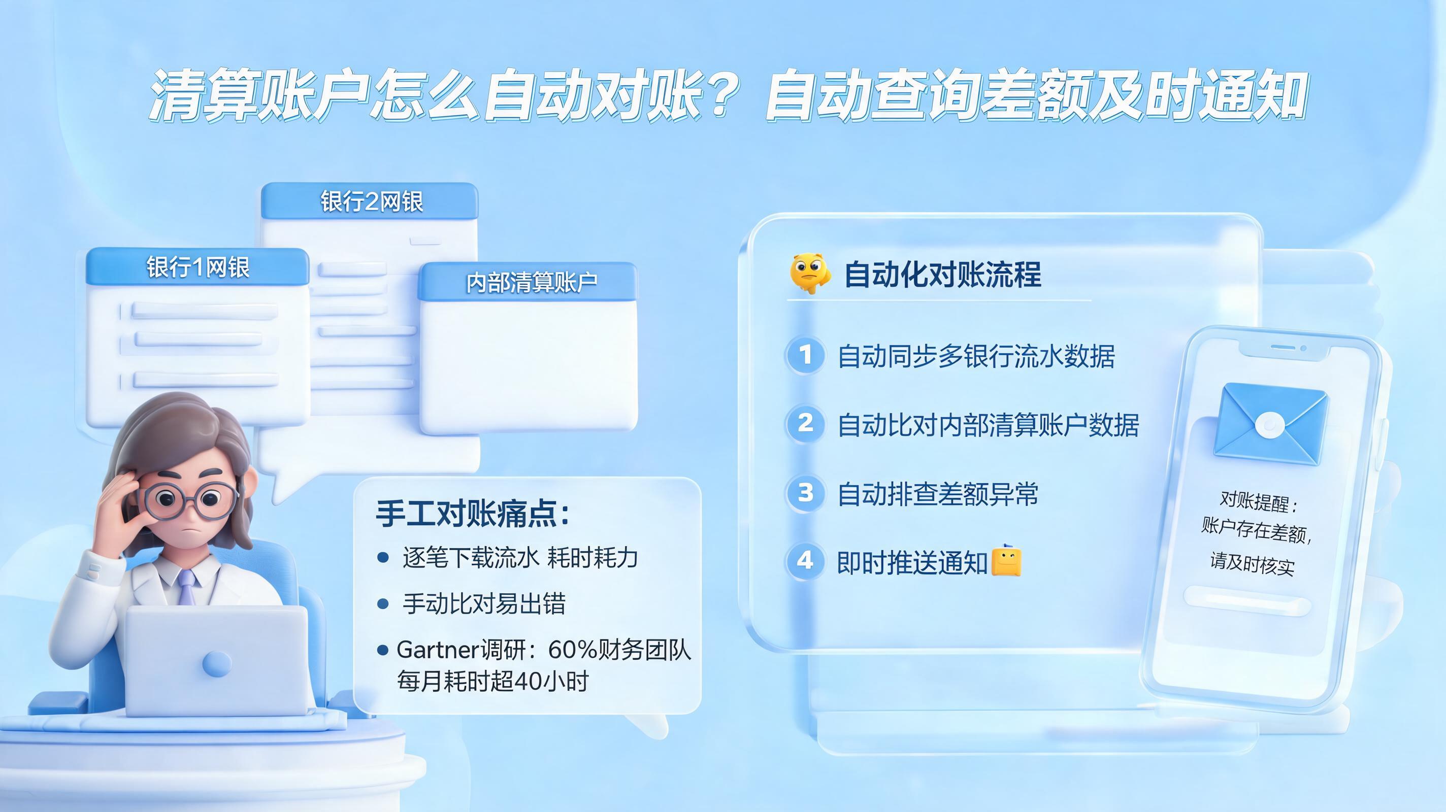 清算账户怎么自动对账?自动查询差额及时通知