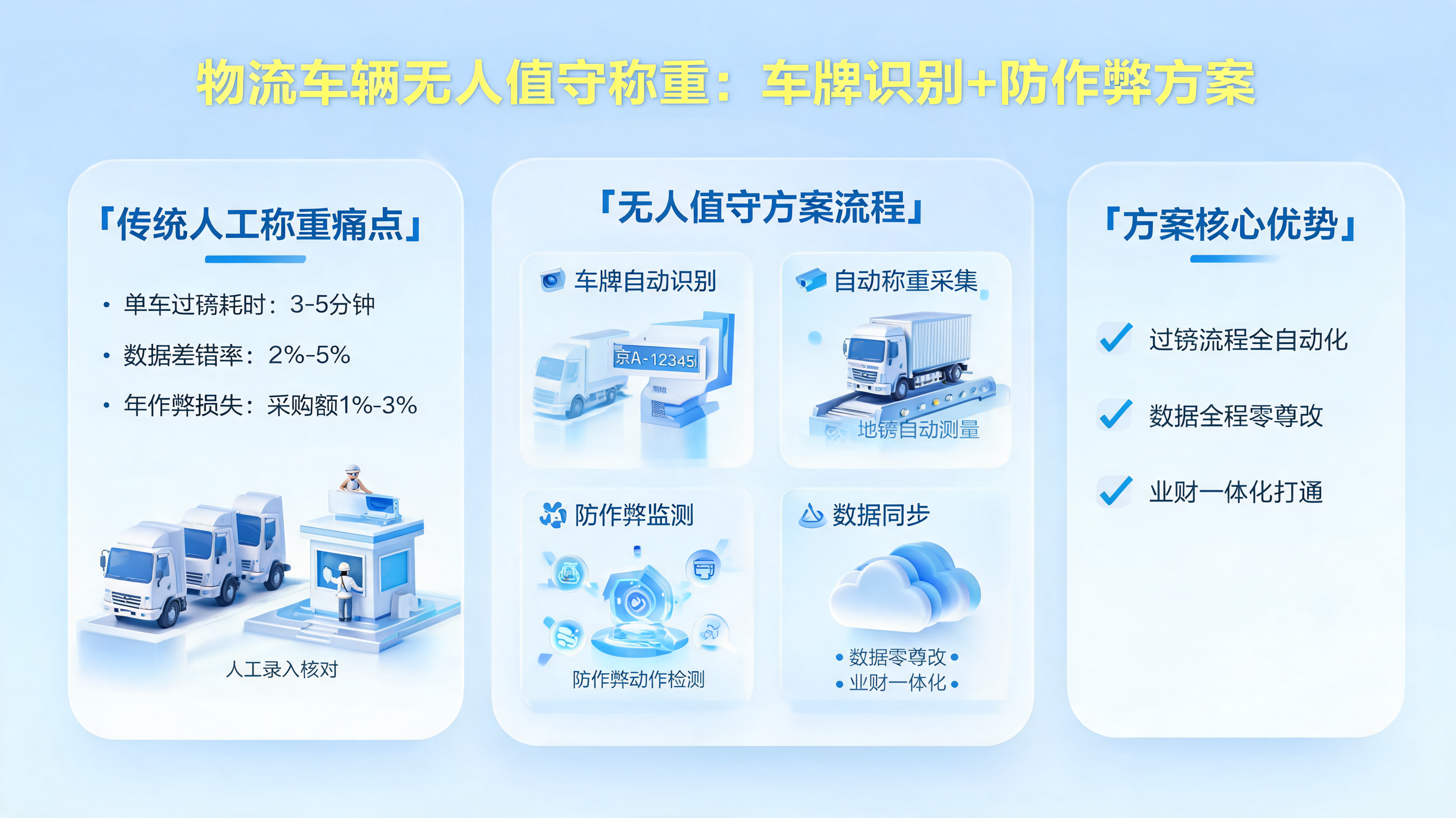 物流车辆无人值守称重：车牌识别+防作弊方案