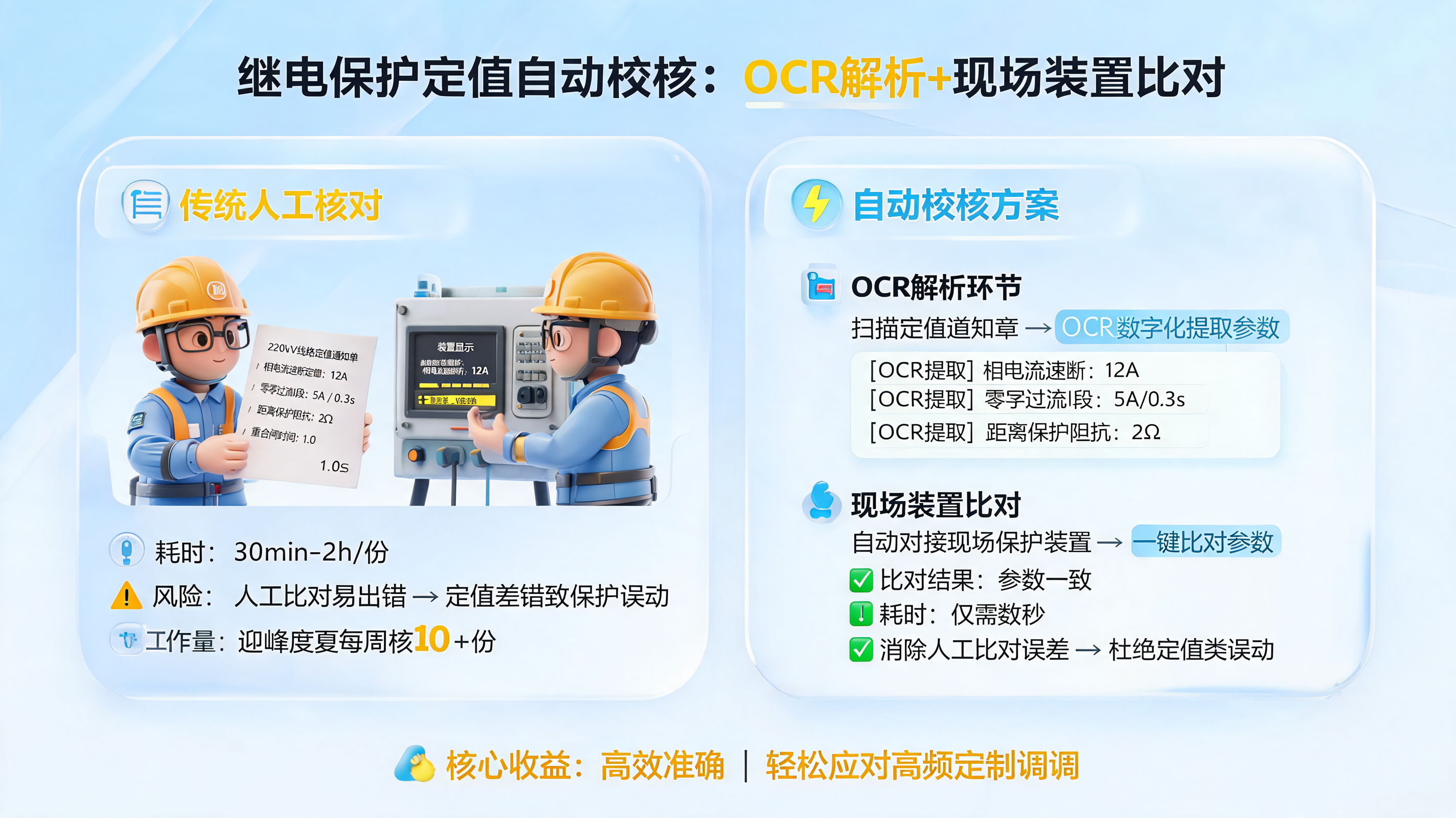 继电保护定值自动校核:OCR解析+现场装置比对