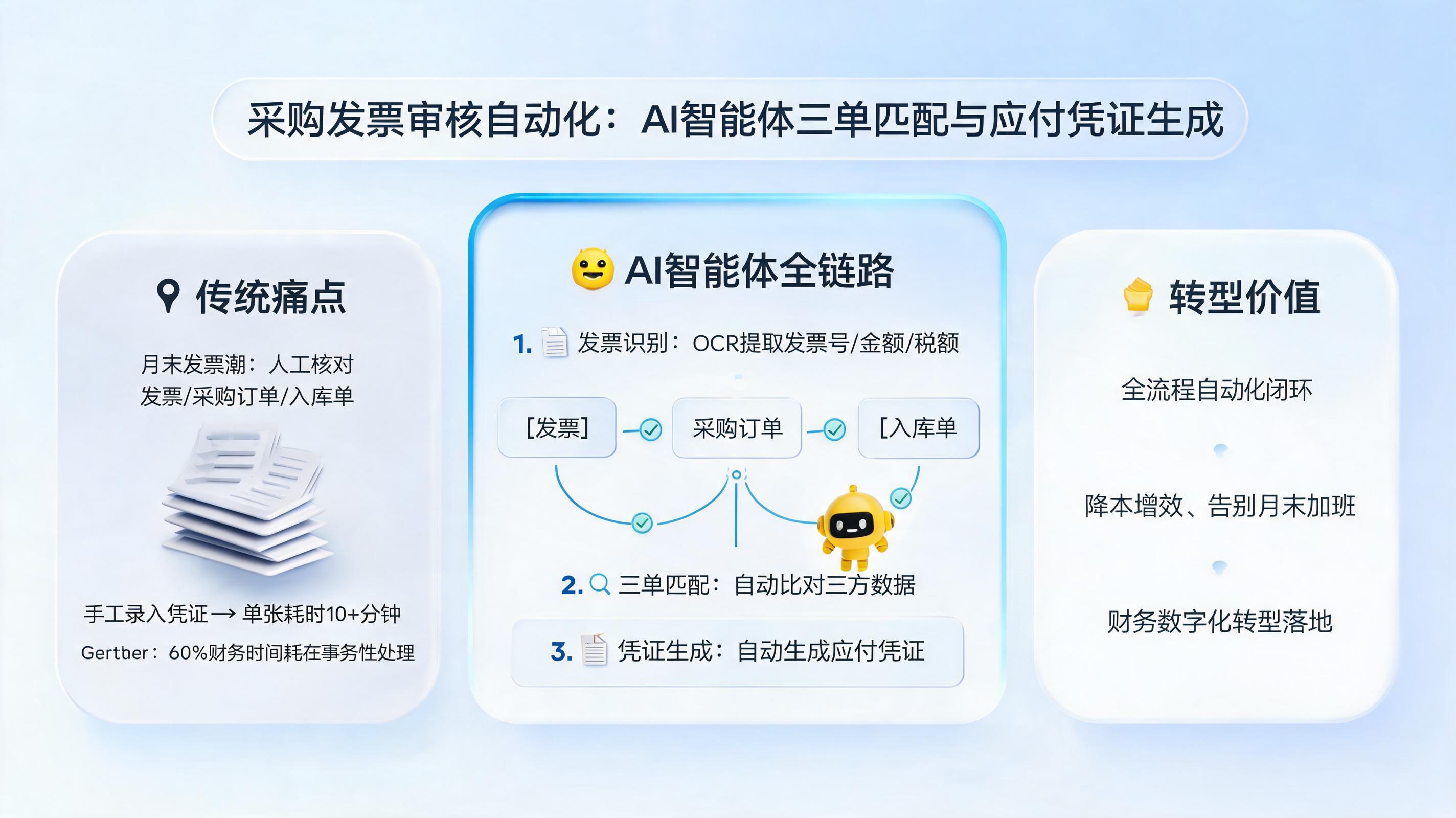 采购发票审核自动化:AI智能体三单匹配与应付凭证生成