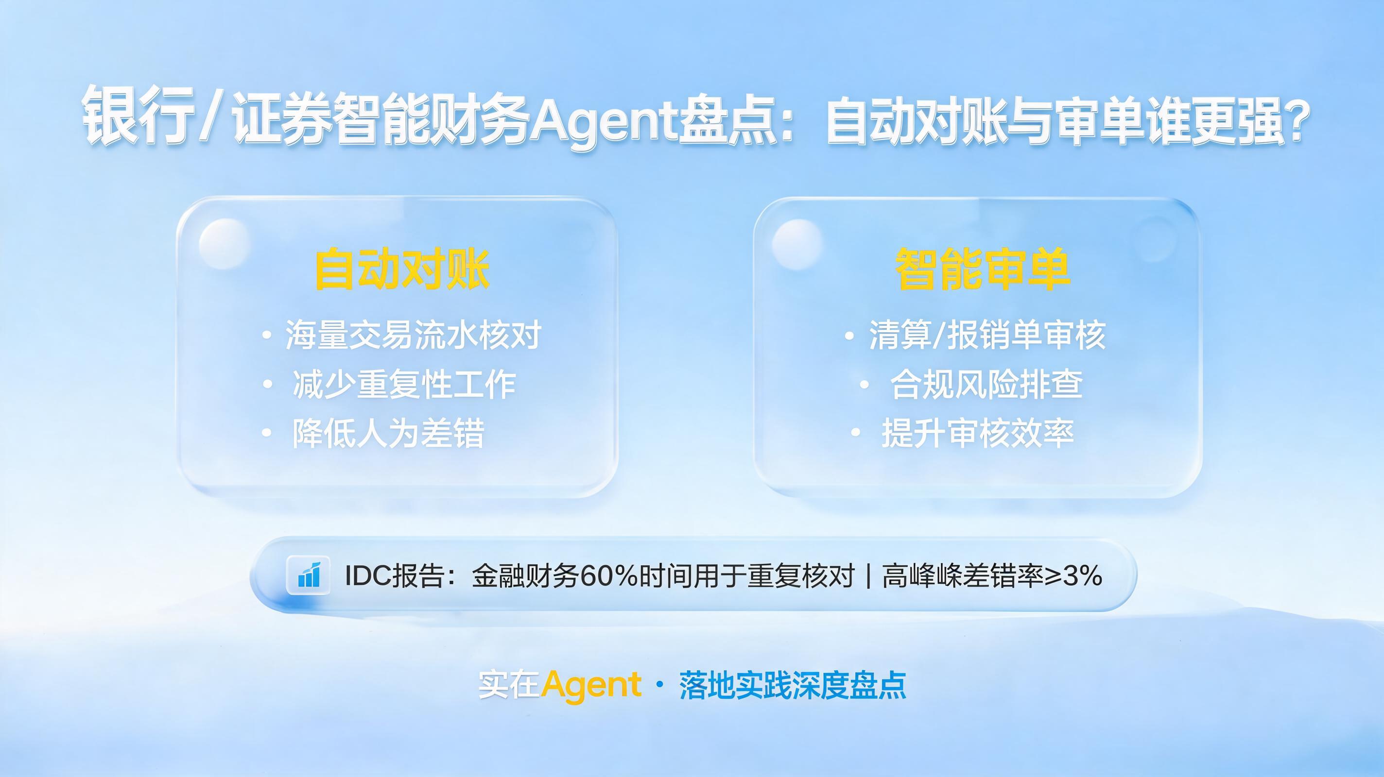银行/证券智能财务Agent盘点：自动对账与审单谁更强？