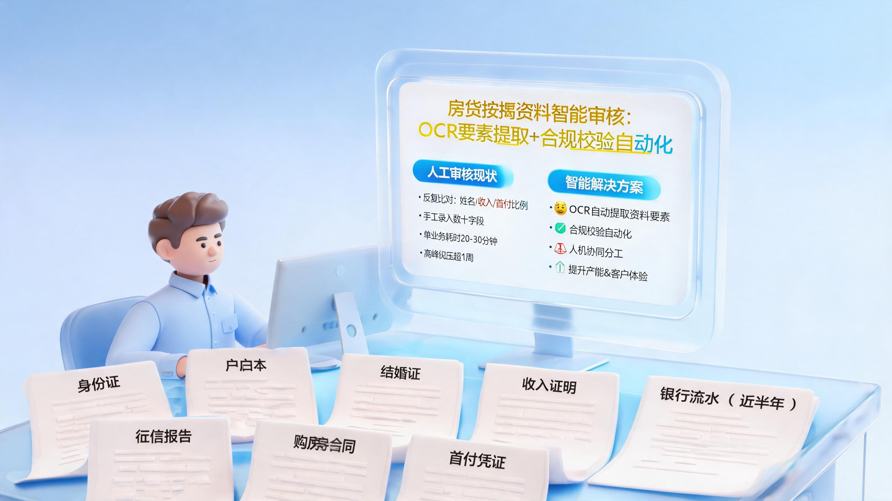 房贷按揭资料智能审核:OCR要素提取+合规校验自动化