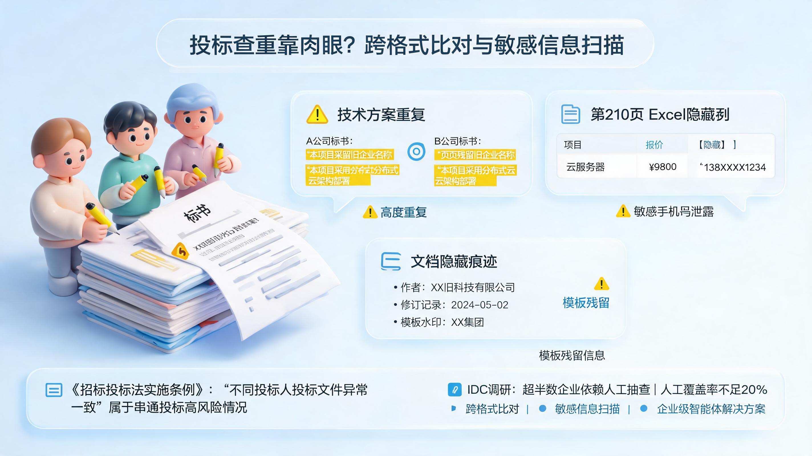 投标查重靠肉眼？跨格式比对与敏感信息扫描