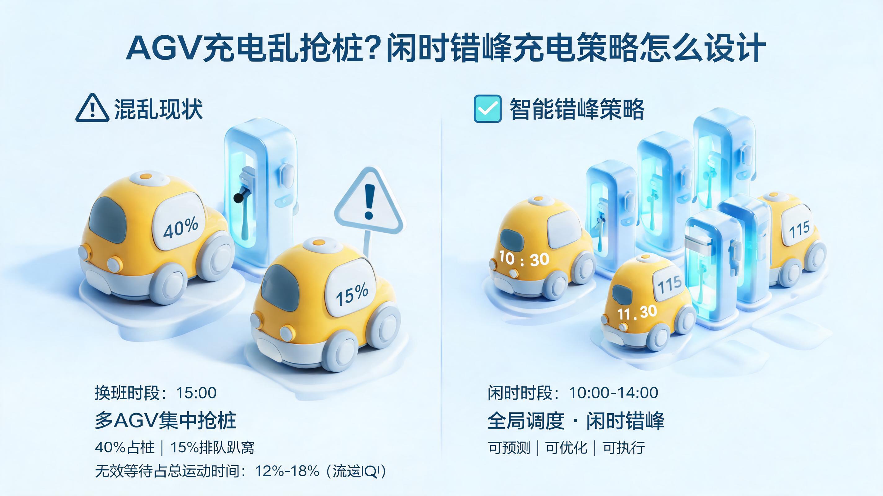 AGV充电乱抢桩？闲时错峰充电策略怎么设计_图1