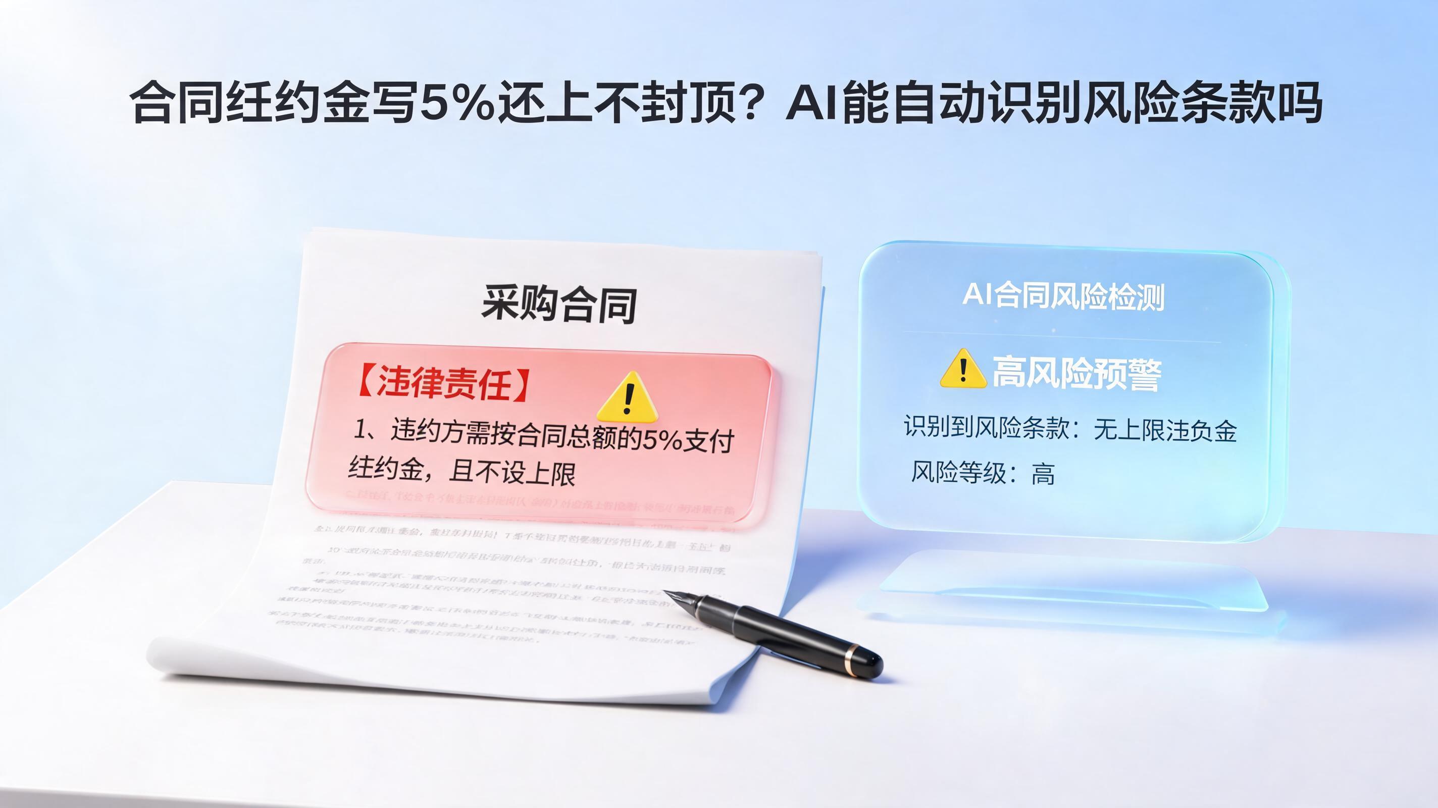合同违约金写5%还上不封顶？AI能自动识别风险条款吗_图1